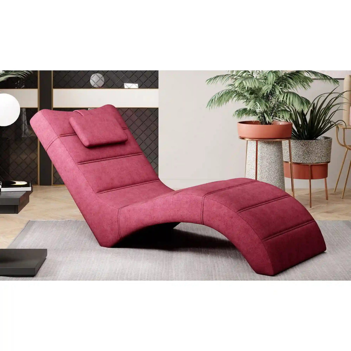 Sezlong LOS ANGELES, personalizabil materiale gama Premium, cu tetiera, 68x170x85 cm