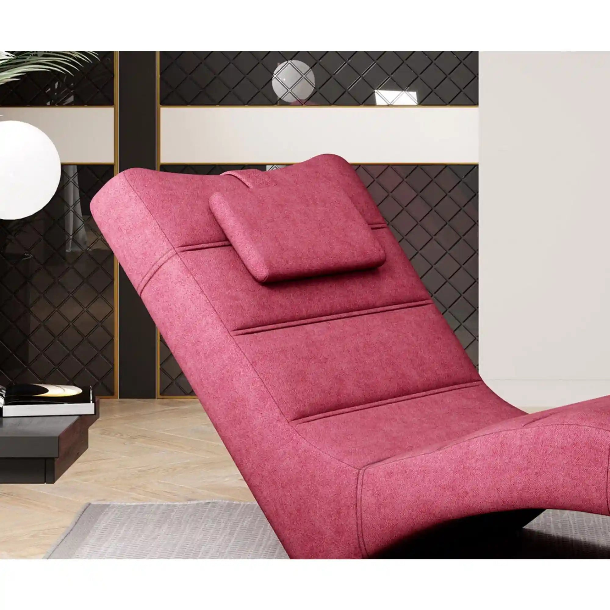 Sezlong LOS ANGELES, stofa catifelata verde menta - Salvador 12, Gama Premium, 68x170x85 cm