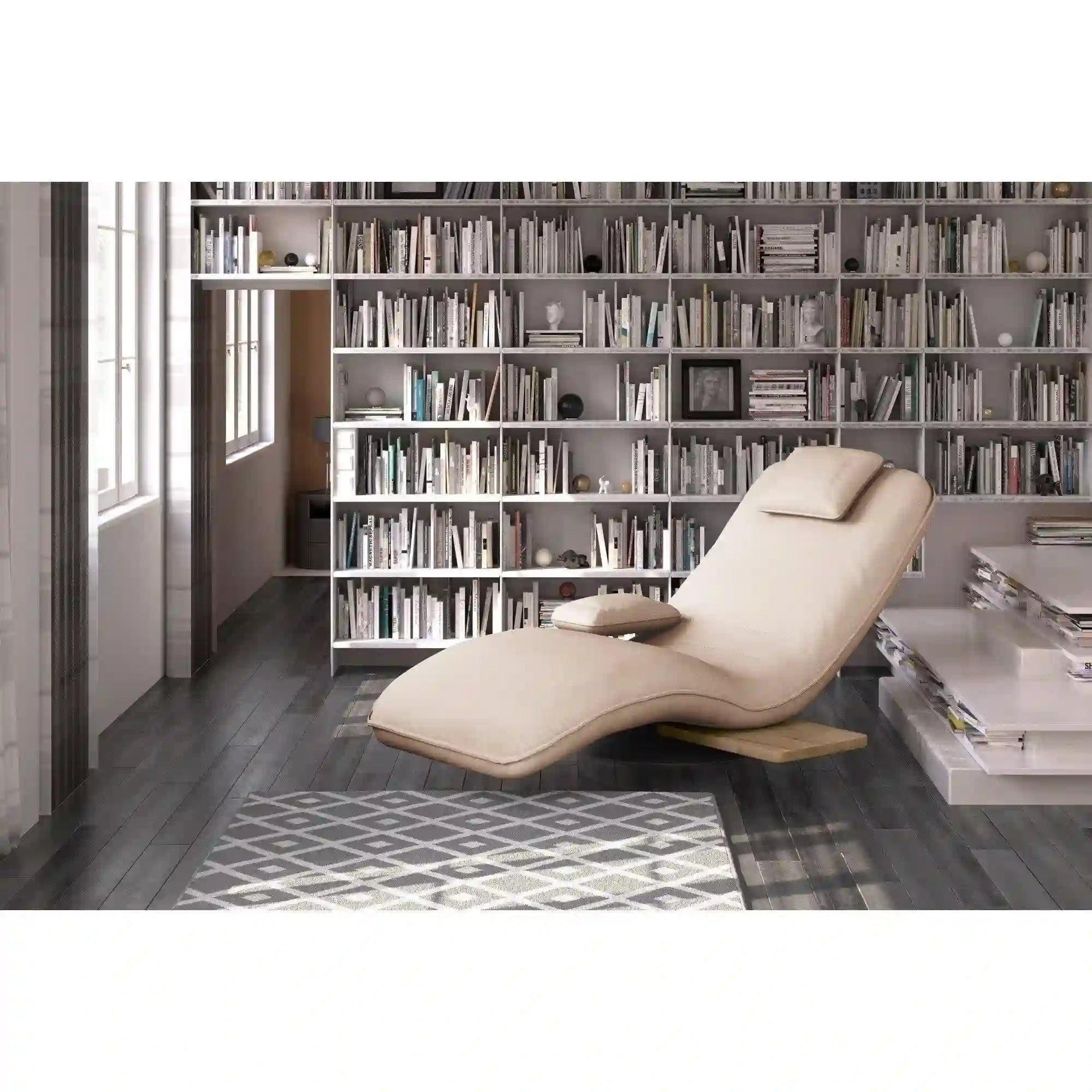 Sezlong rotativ EVO, stofa clasica bej - Austin 2, 78x163x86 cm