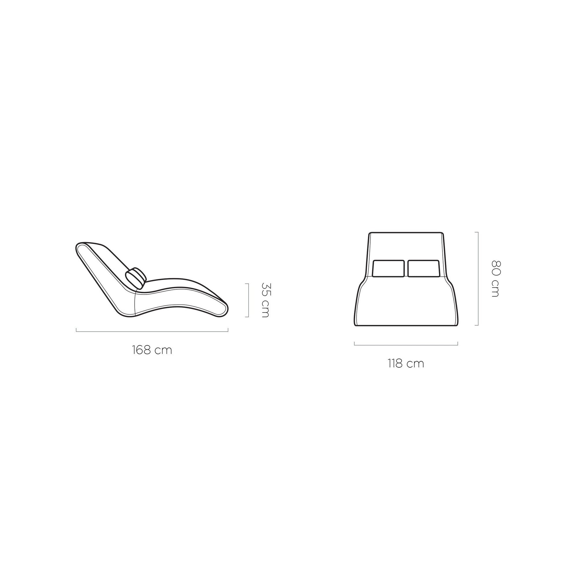 Sezlong SATO 120, personalizabil materiale gama Premium, 118x168x80 cm