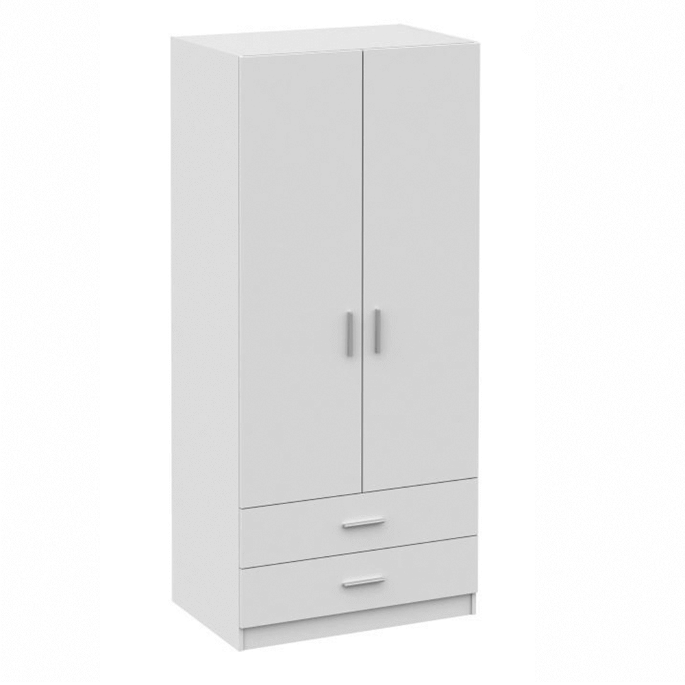 Dulap INVITA Tip 5, alb, DTD lamimat, cu 2 usi si 2 sertare, 90x60x200 cm