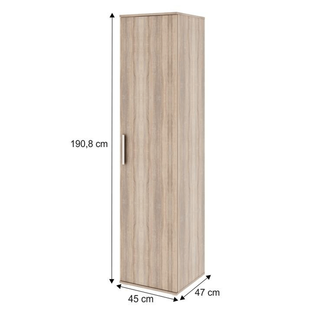 Dulap DUNAJ Tip3, stejar sonoma, PAL melaminat/stejar, cu o usa, 45x47x191 cm