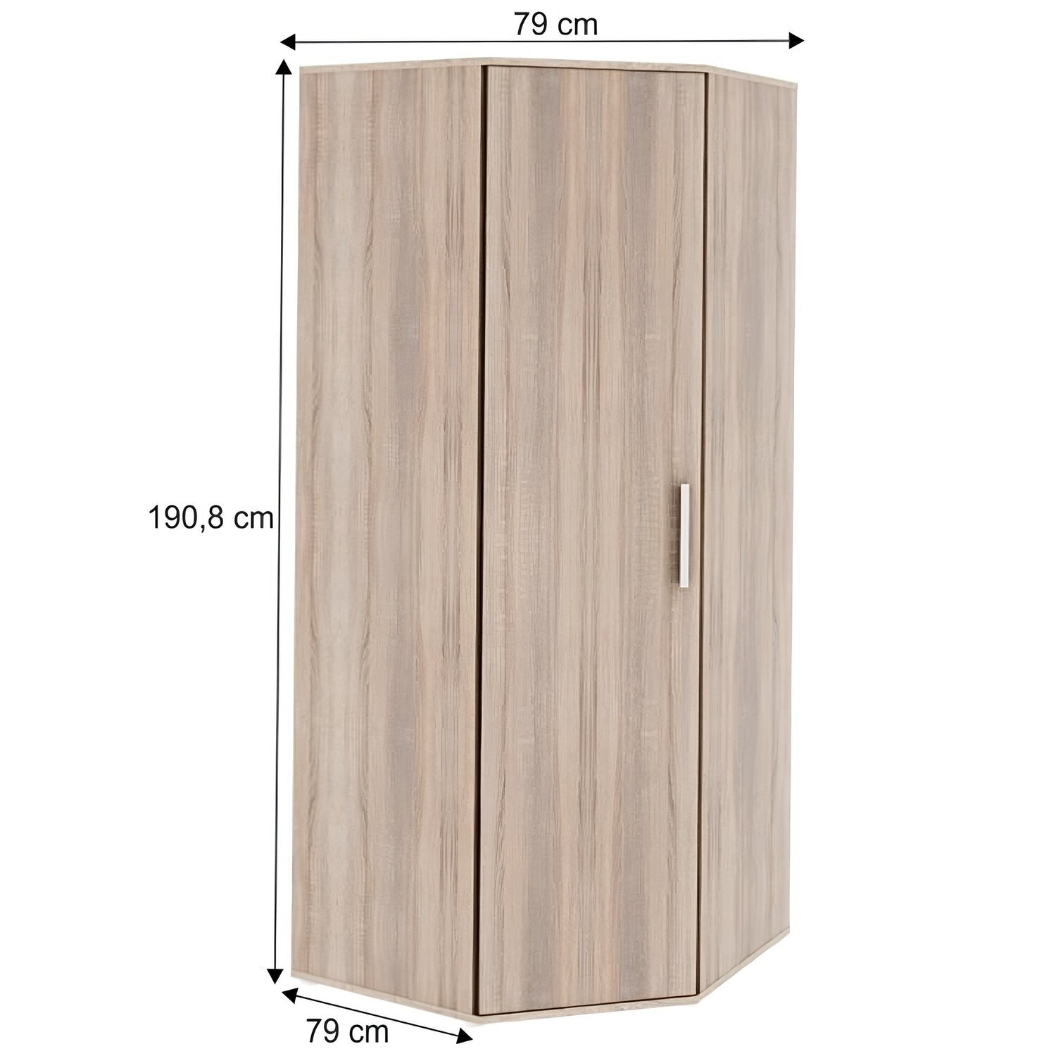 Dulap DUNAJ TIPUL15, stejar sonoma, DTD laminat, cu o usa, 79x79x191 cm