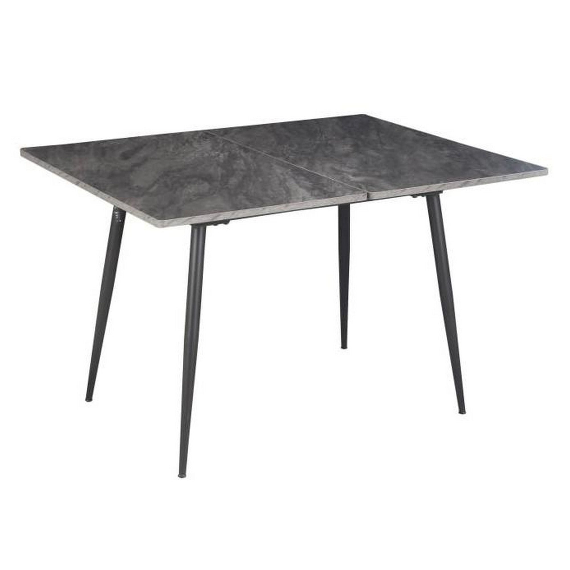 Masa extensibila SMART, gri cu efect de marmura/negru, 60/120x93x77 cm