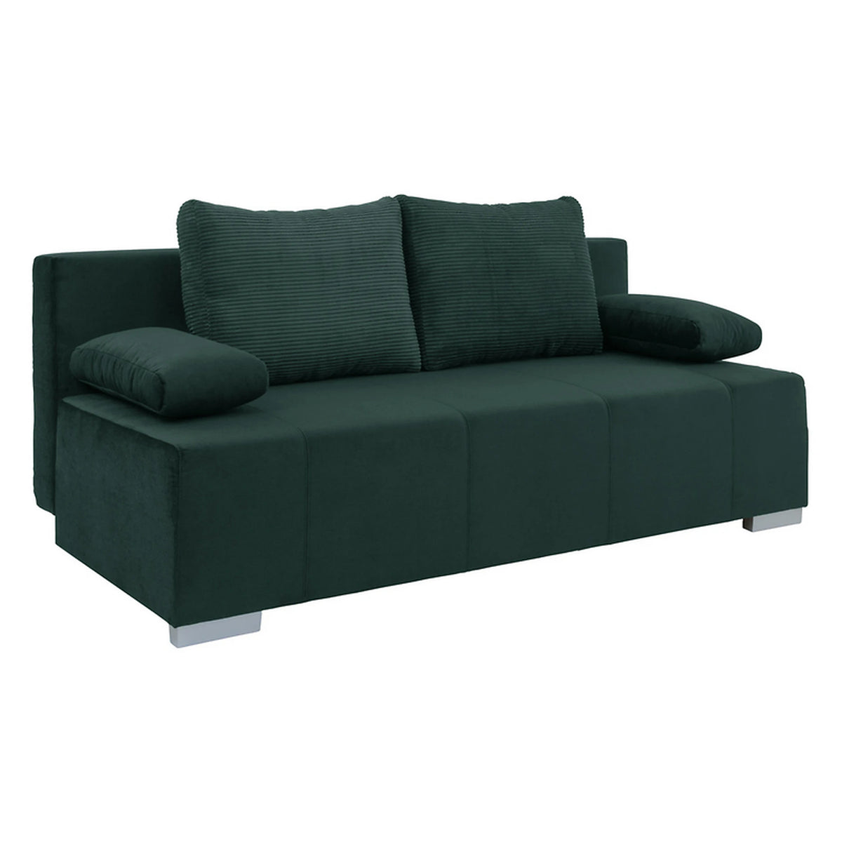 Canapea extensibila STREET IV, stofa catifelata verde - Trinity 28, 197x98x95 cm
