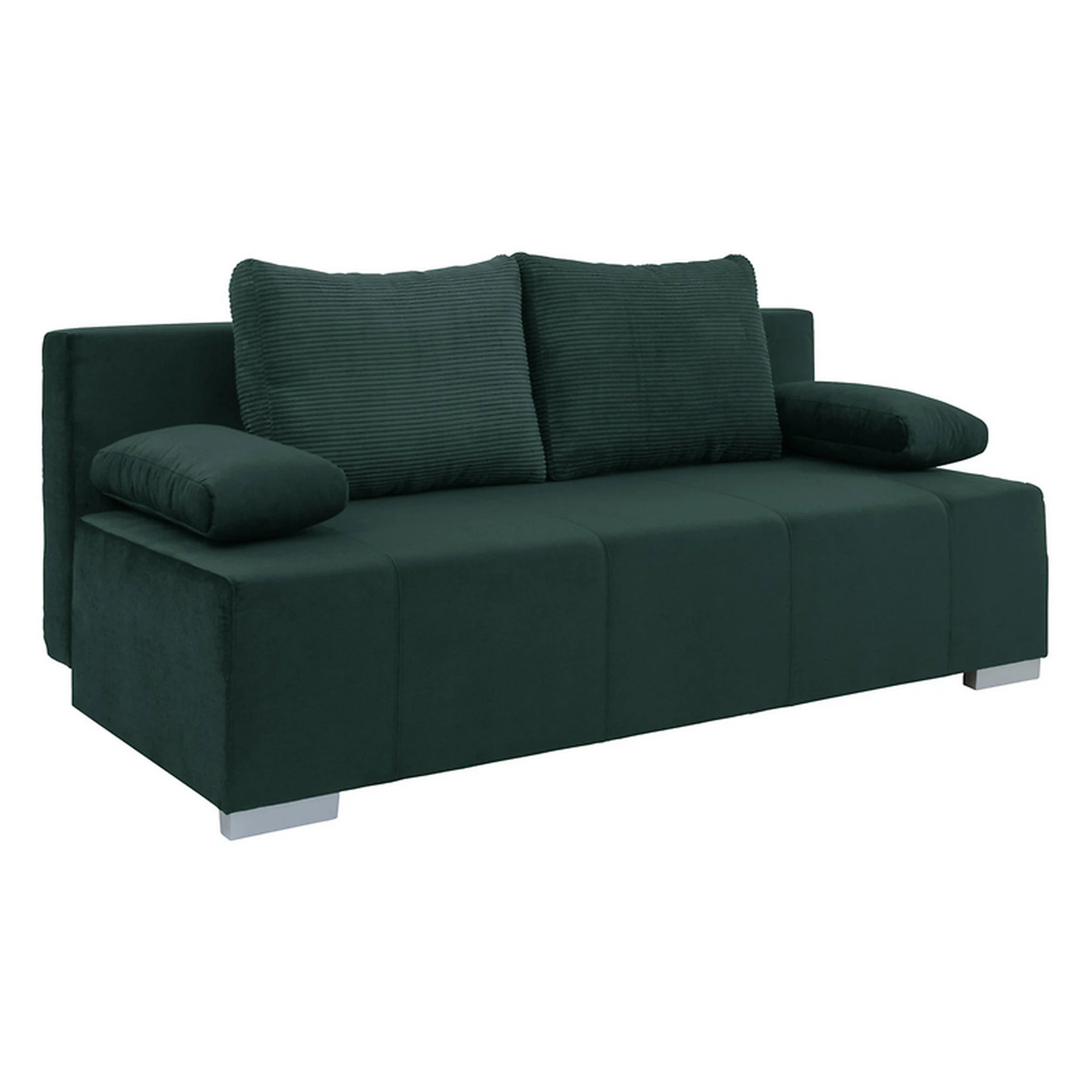 Canapea extensibila STREET IV, stofa catifelata verde - Trinity 28, 197x98x95 cm