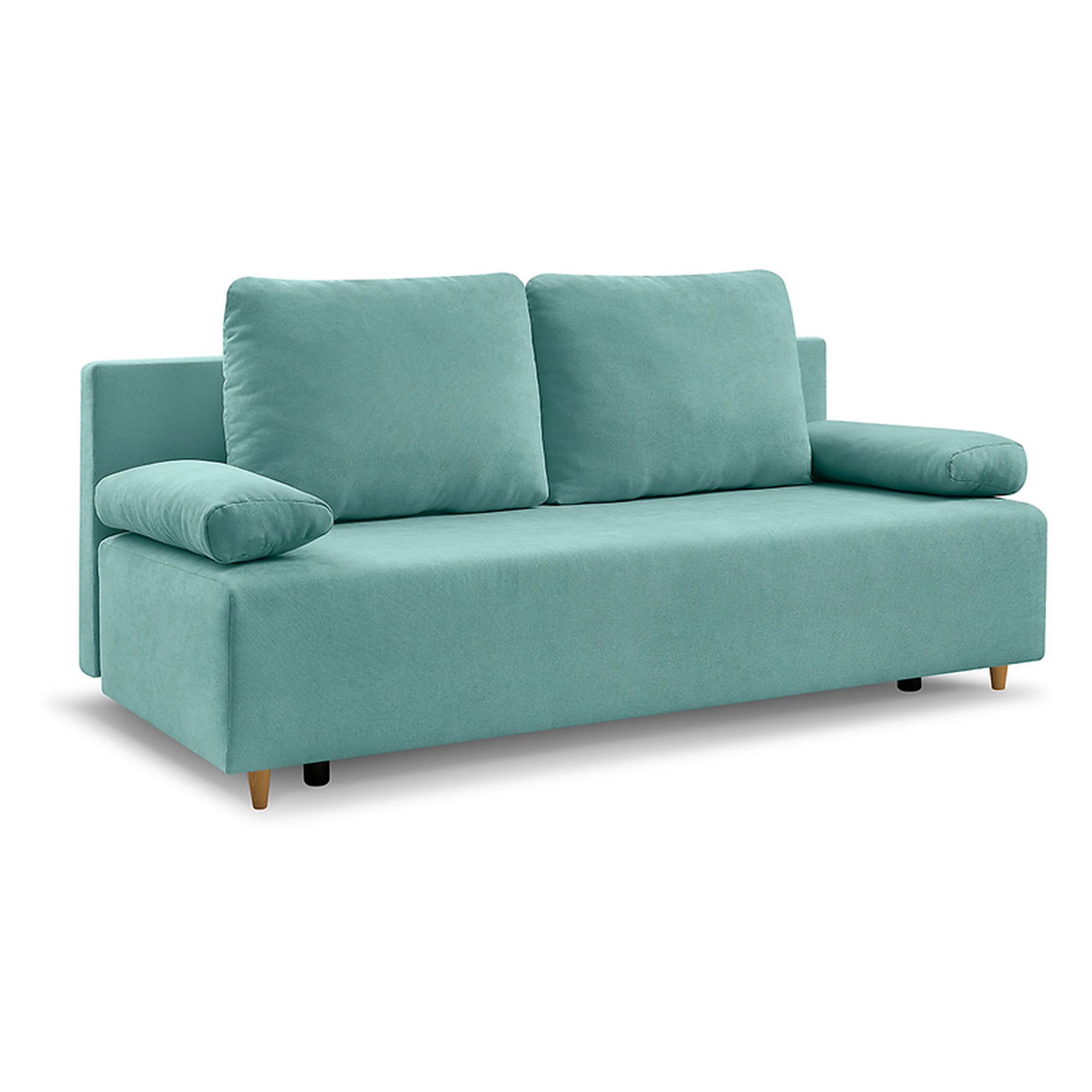 Canapea extensibila SUN, stofa catifelata verde menta - Enjoy new 18, 193x92x96 cm