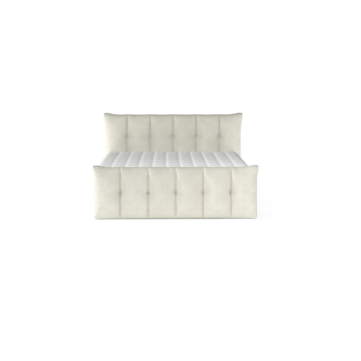 Pat boxspring SOFIA 140x200, personalizabil materiale gama Oferta Avantaj, cu saltele, topper si lada pentru depozitare