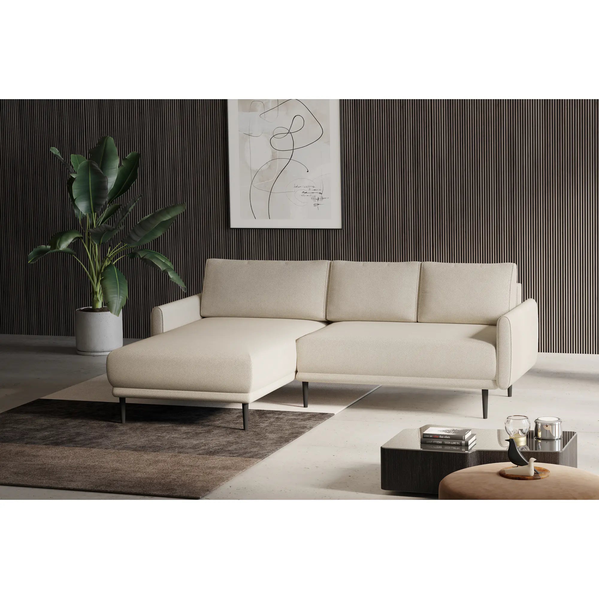 Coltar extensibil SOHO, personalizabil materiale Gama Premium, cu lada depozitare, 223x163x83 cm