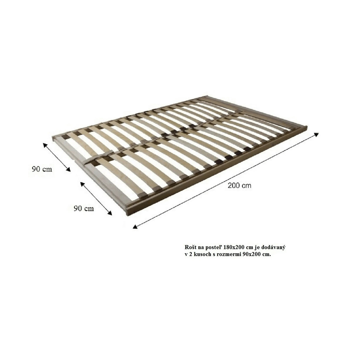 Somiera rabatabila BASIC FLEX FRONT, lemn mesteacan, 32 lamele, 180x200 cm