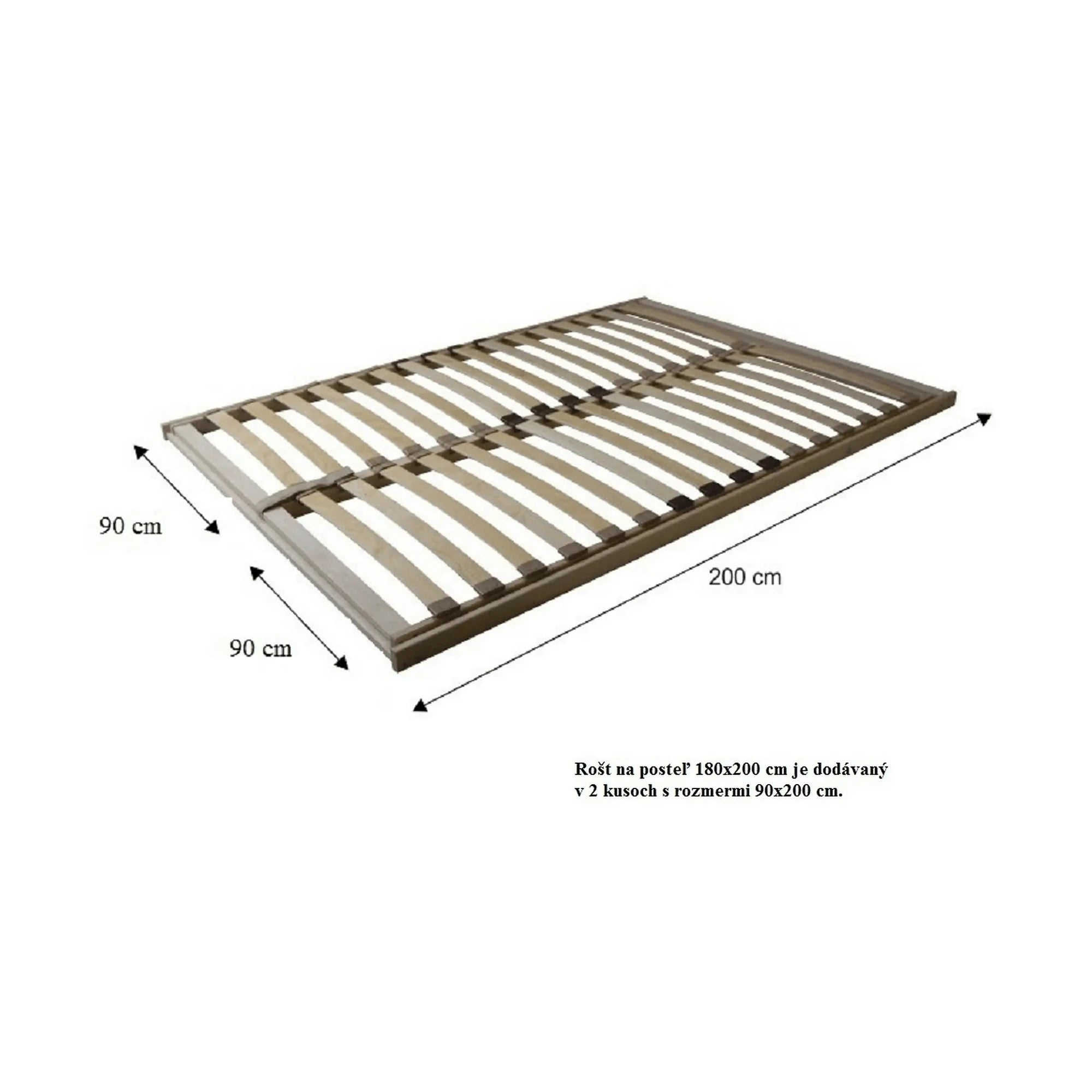 Somiera rabatabila BASIC FLEX FRONT, lemn mesteacan, 32 lamele, 180x200 cm
