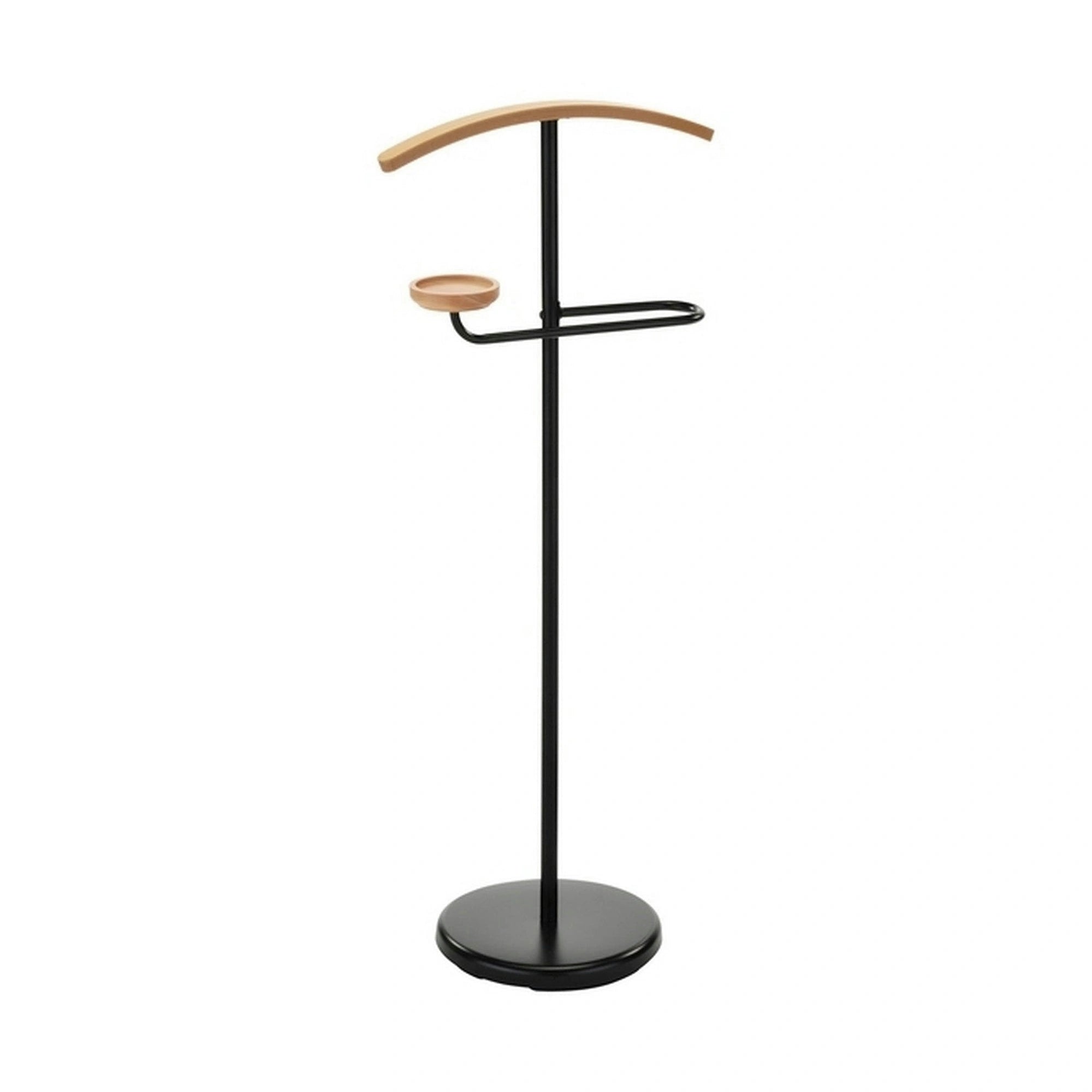 Stander haine ALBIN, negru/fag, metal/lemn, 29x45x105 cm