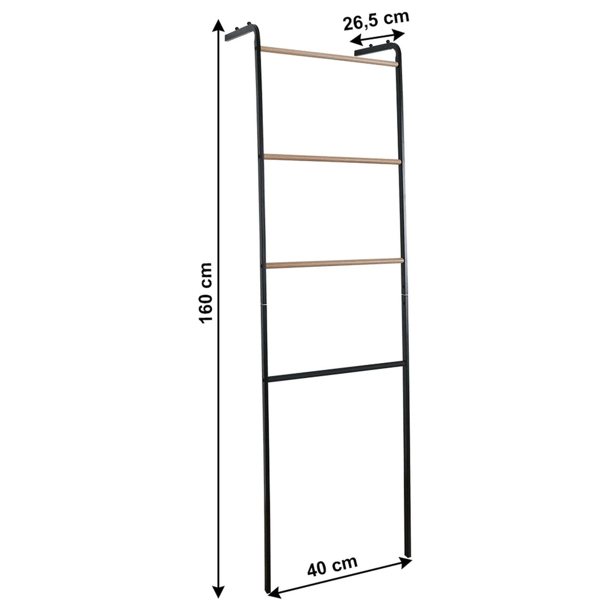 Stander haine BUBY, negru/fag, metal, 40x27x160 cm
