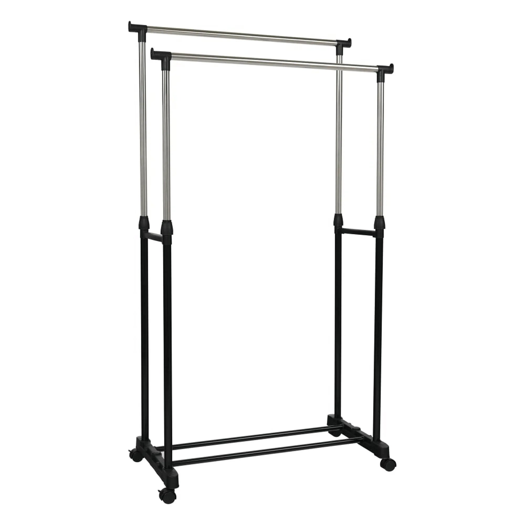 Stander haine OLIVER, negru/crom, metal/plastic, 80x43x150 cm