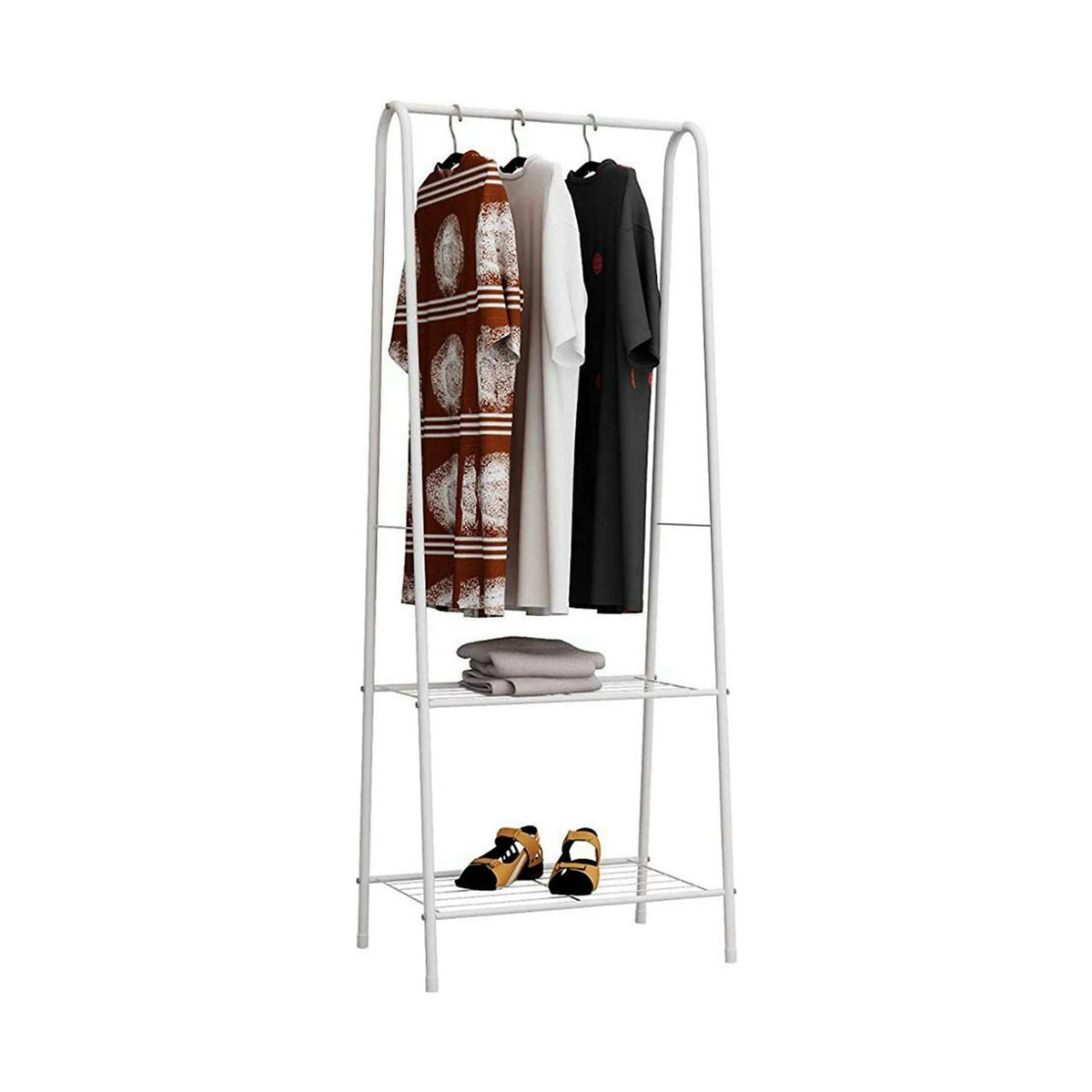 Stander haine RETOR, alb, metal, 60x35x160 cm