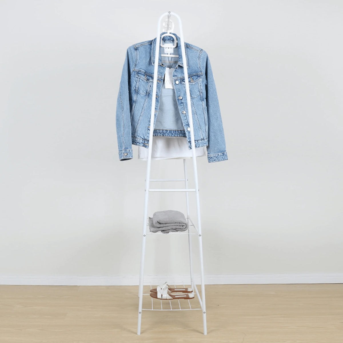 Stander haine RETOR, alb, metal, 60x35x160 cm