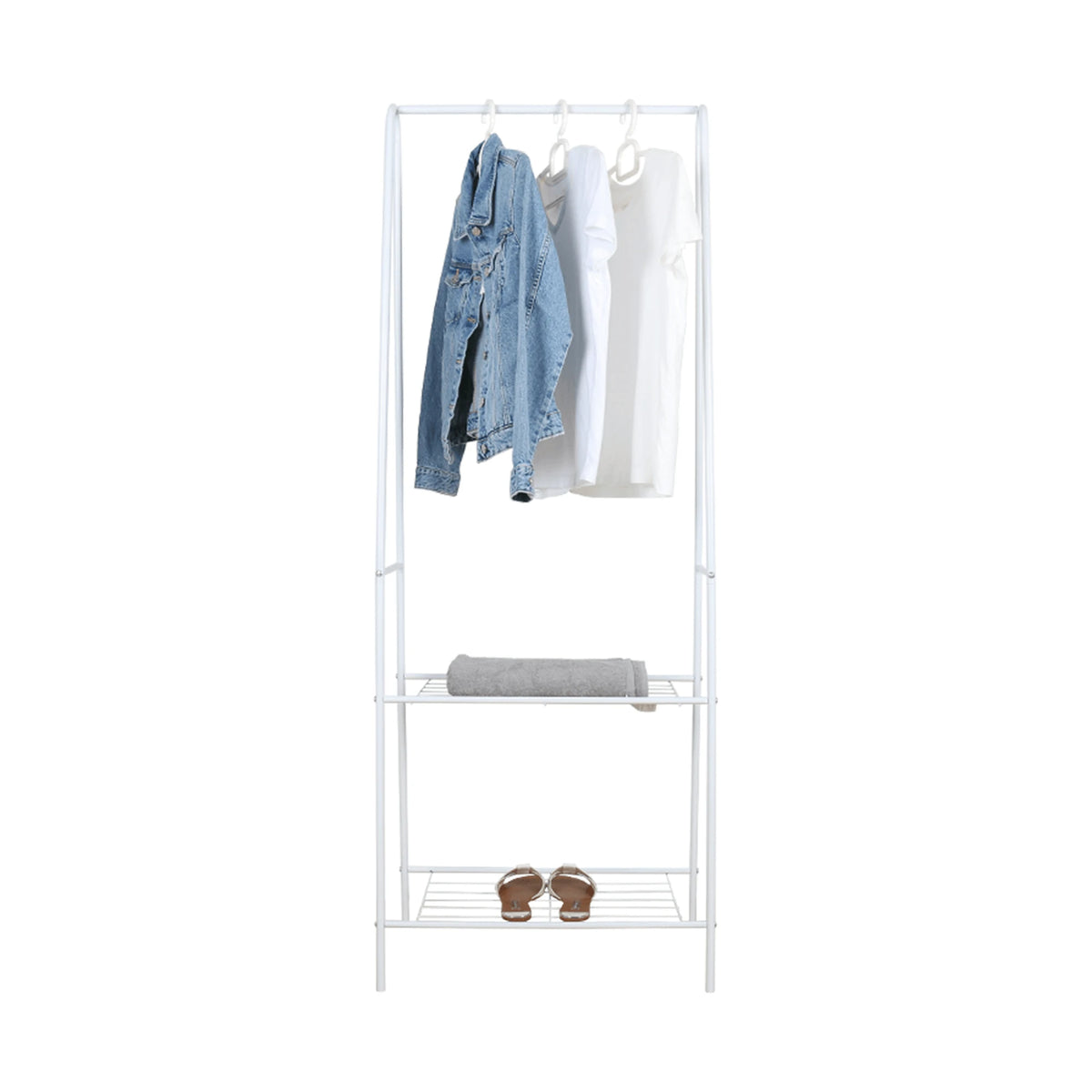 Stander haine RETOR, alb, metal, 60x35x160 cm