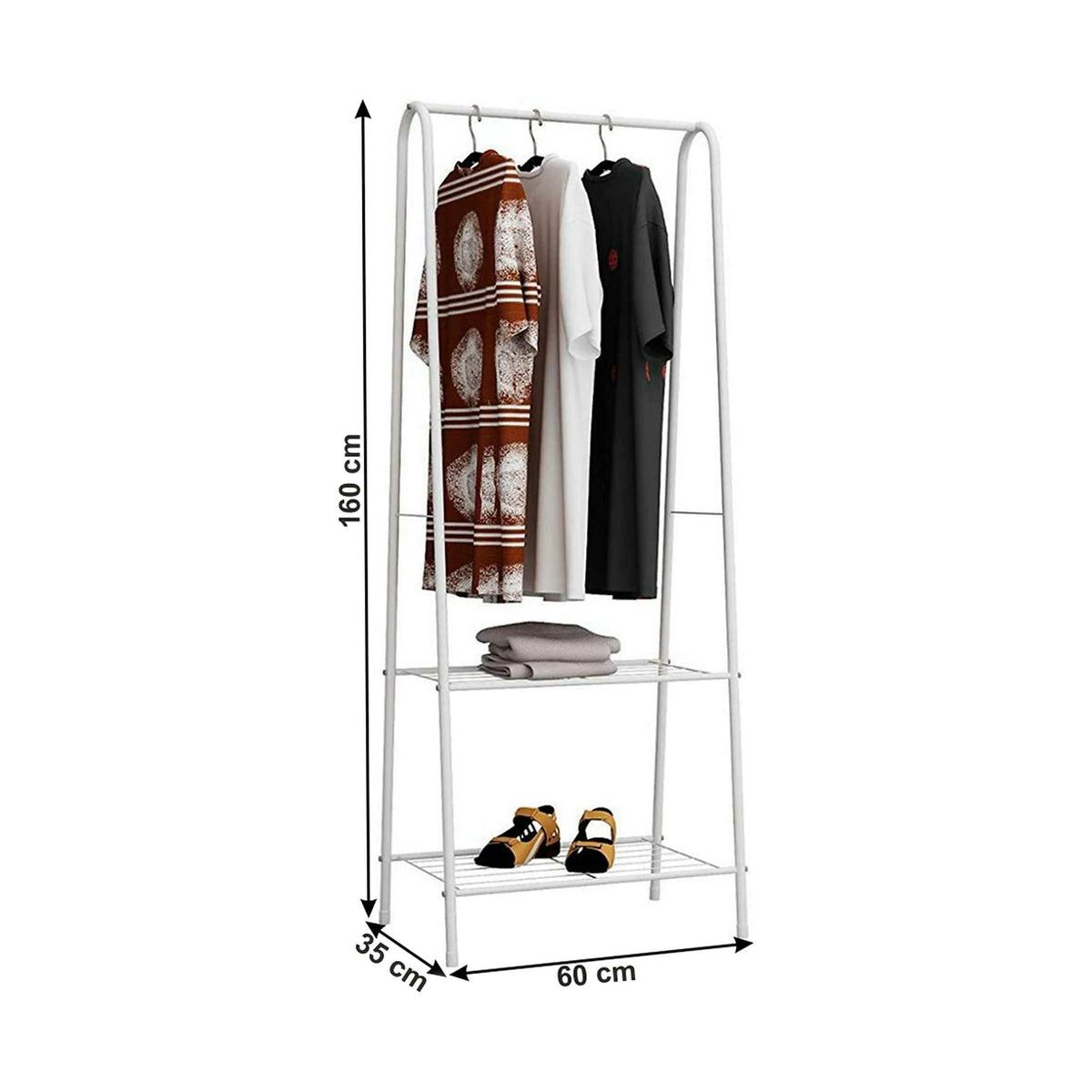 Stander haine RETOR, alb, metal, 60x35x160 cm