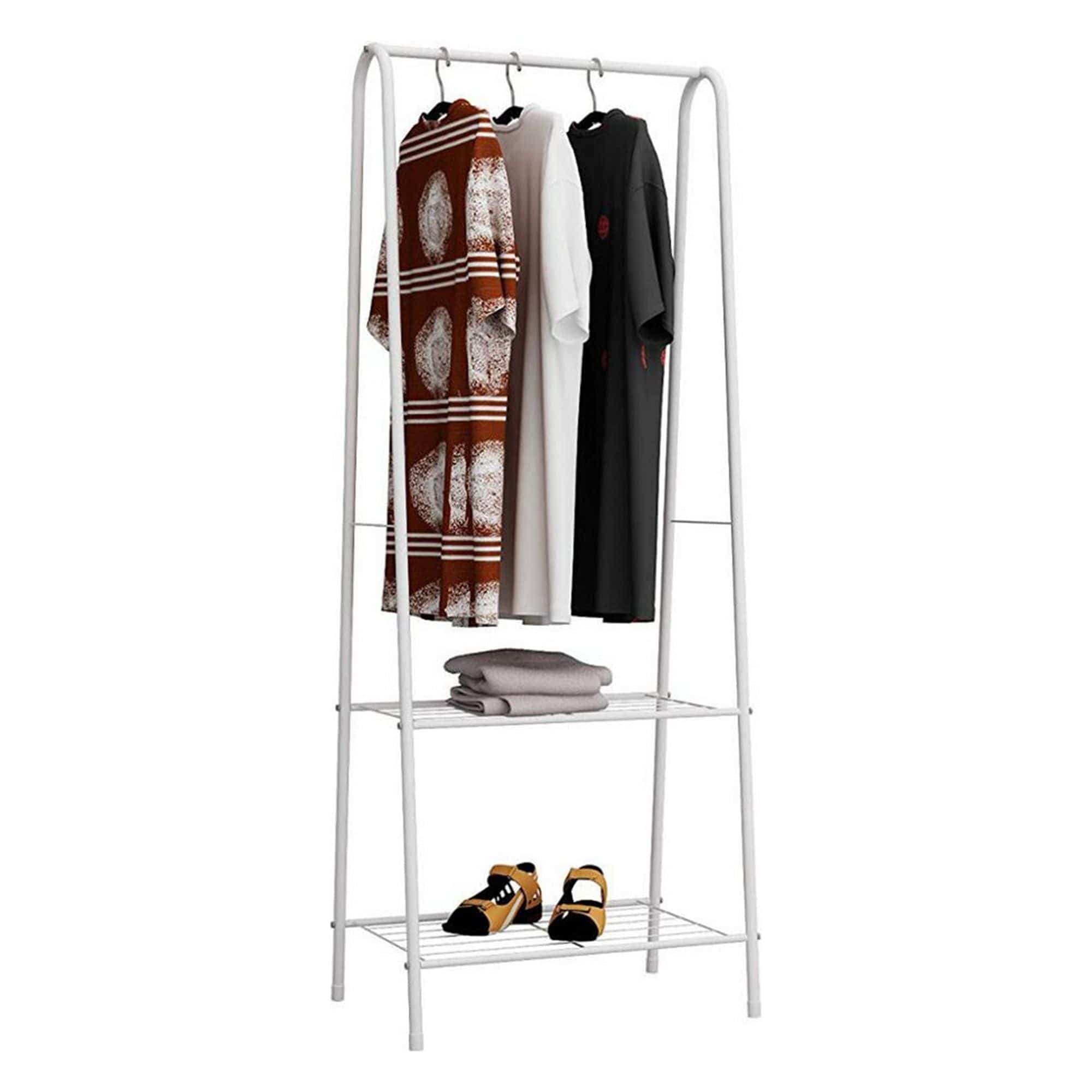 Stander haine RETOR, alb, metal, 60x35x160 cm