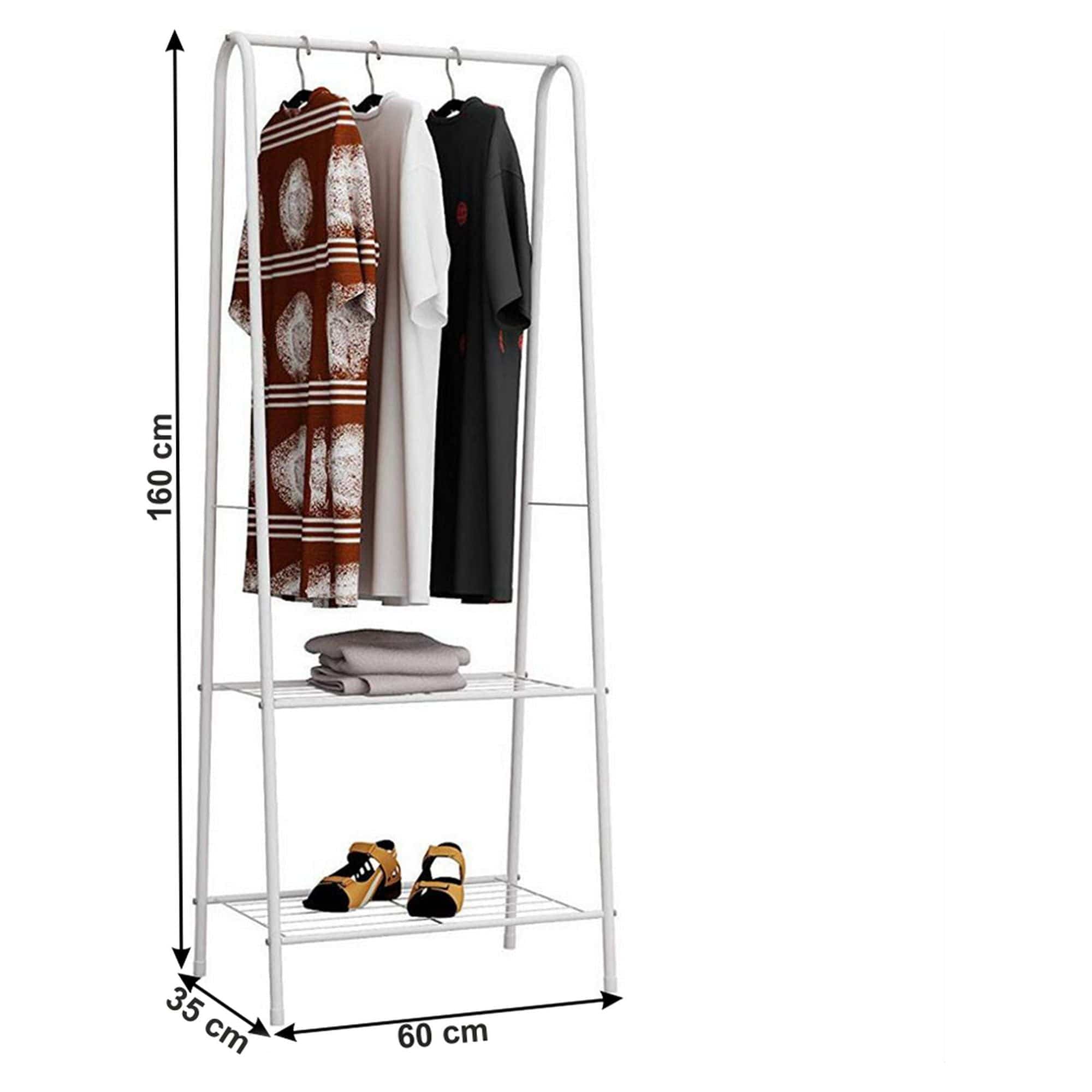 Stander haine RETOR, alb, metal, 60x35x160 cm