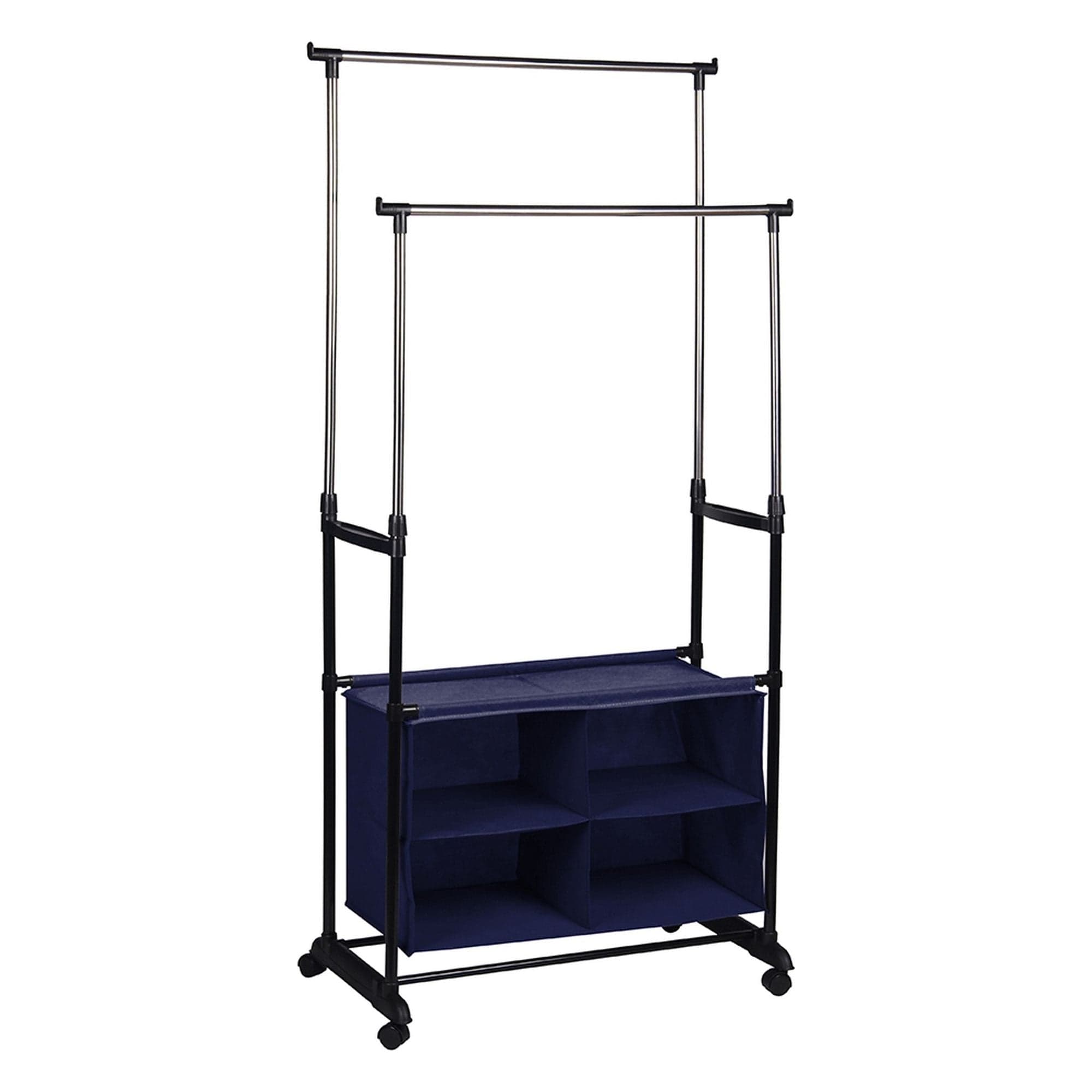 Stander haine SANDOR, argintiu/negru, metal, 80x42x165 cm