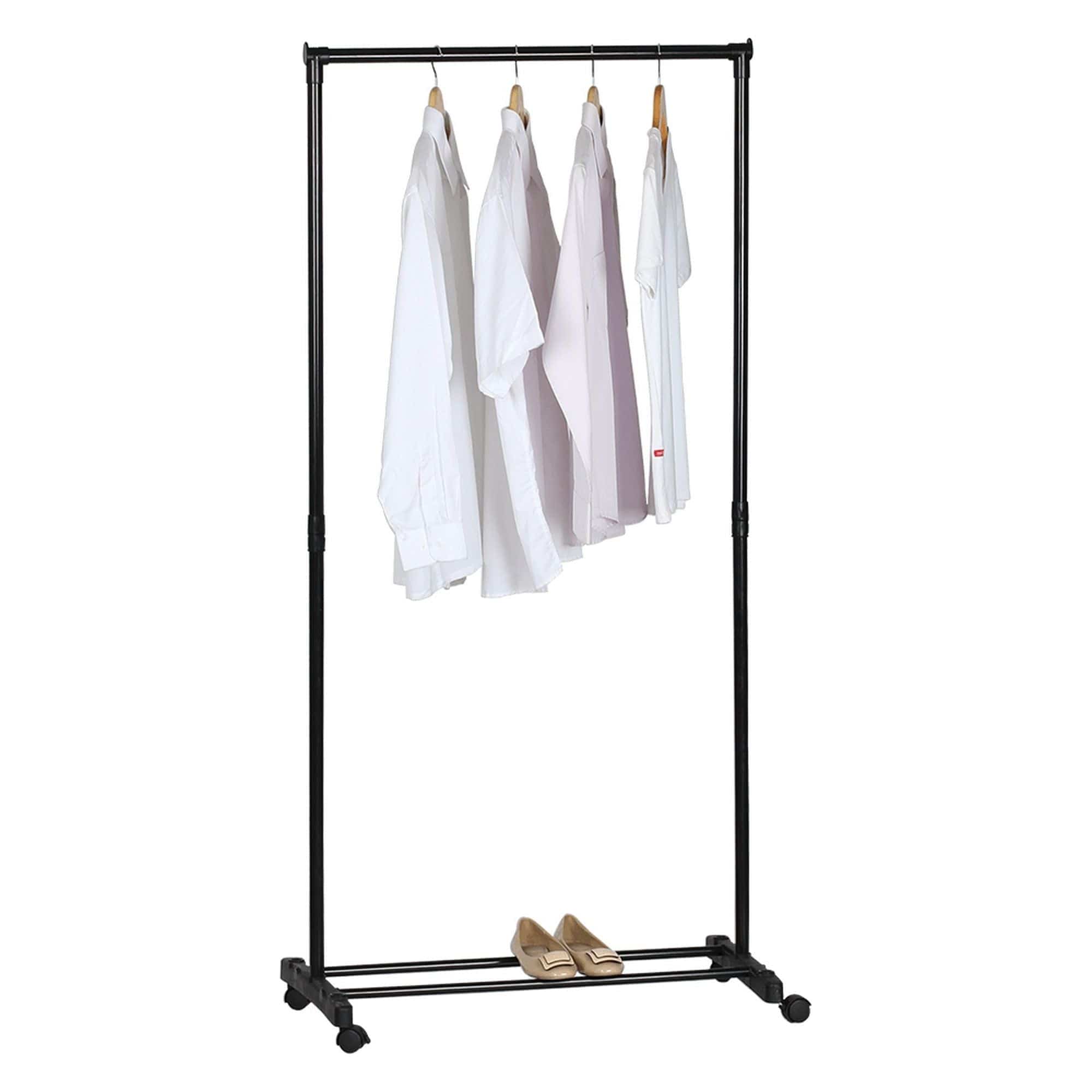 Stander haine VANDER, negru, metal/plastic, 79x42x165 cm