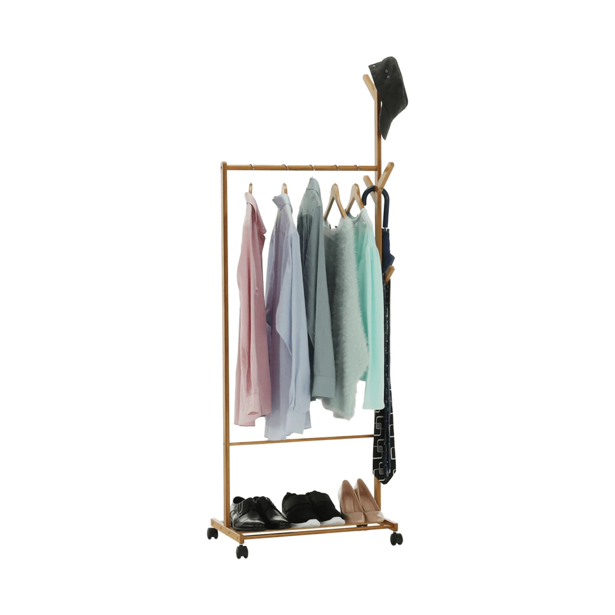Stander haine VIKIR TYP 1, bambus, lemn, 60x35x174 cm