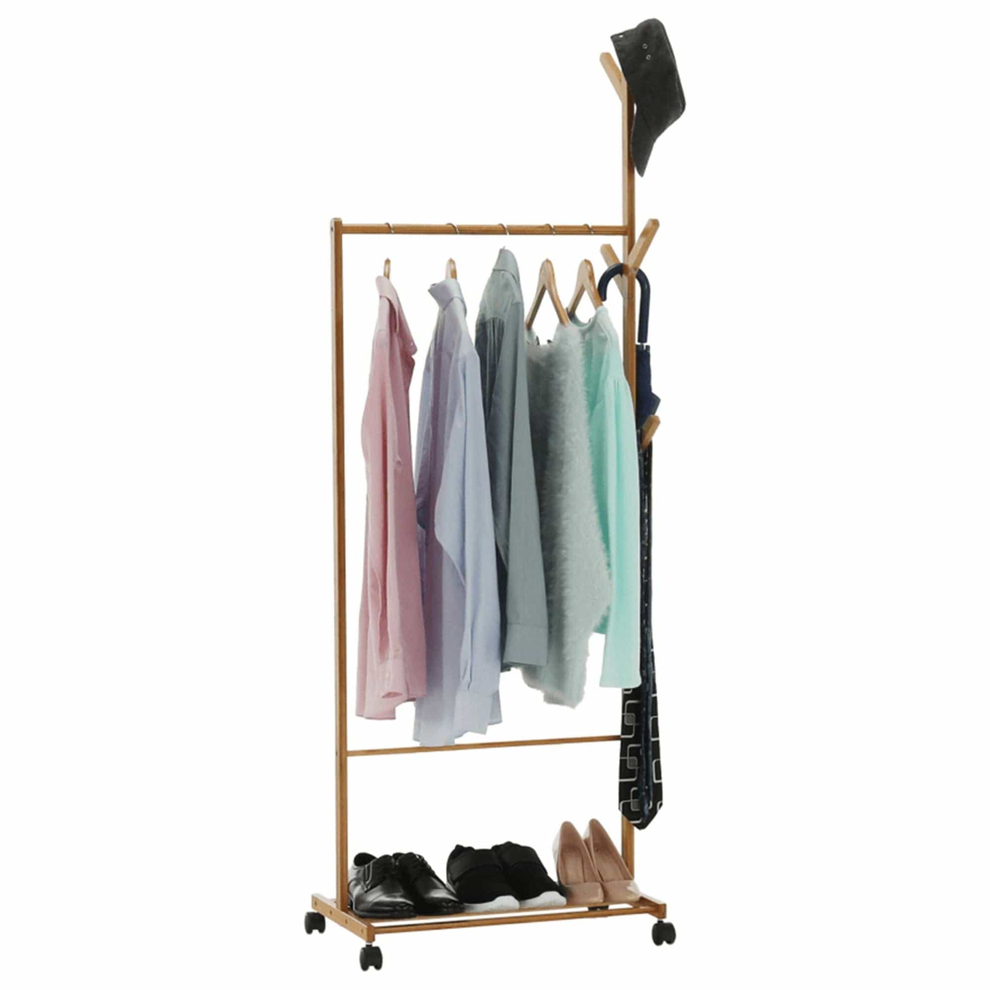 Stander haine VIKIR TYP 1, bambus, lemn, 60x35x174 cm