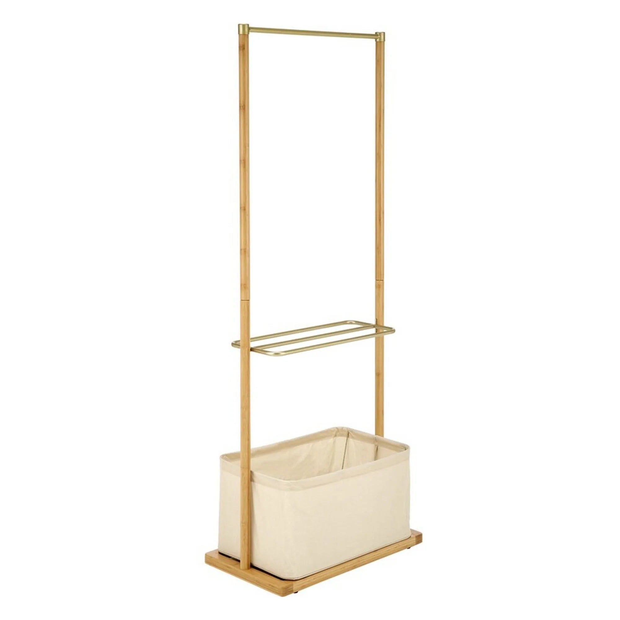 Stander haine WU-31, stejar, metal/lemn de bambus, 60x35x166 cm