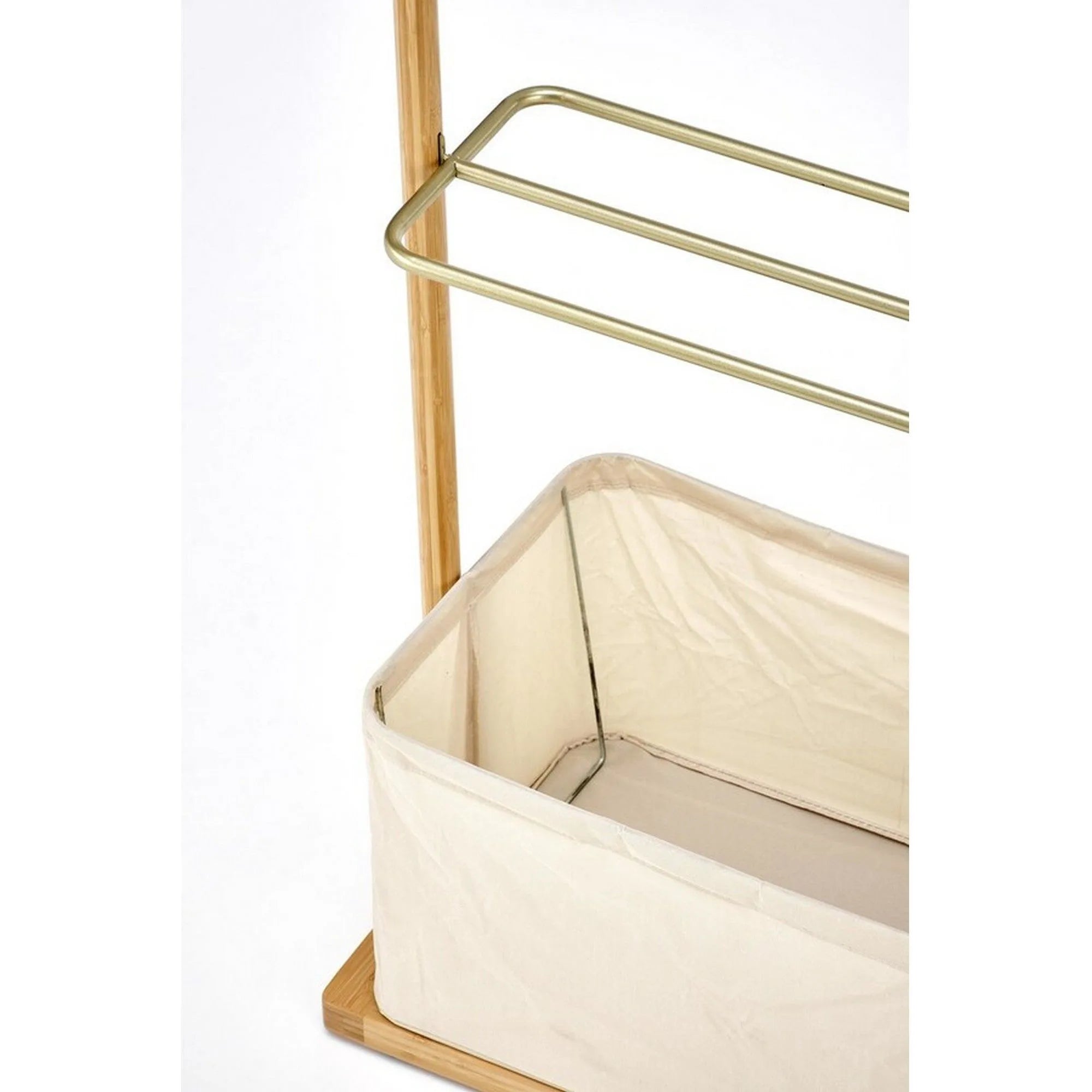 Stander haine WU-31, stejar, metal/lemn de bambus, 60x35x166 cm