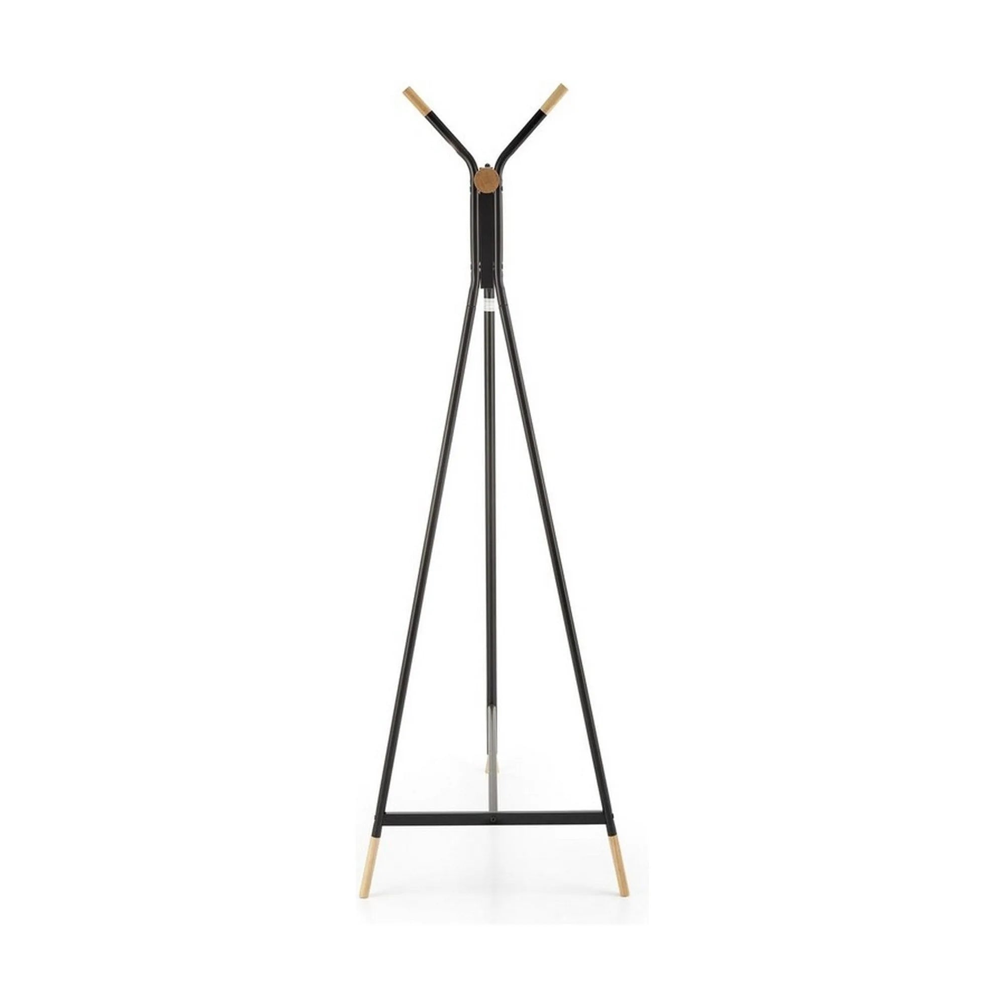 Stander haine WU-32, negru/auriu, metal/lemn, 91x56x165 cm