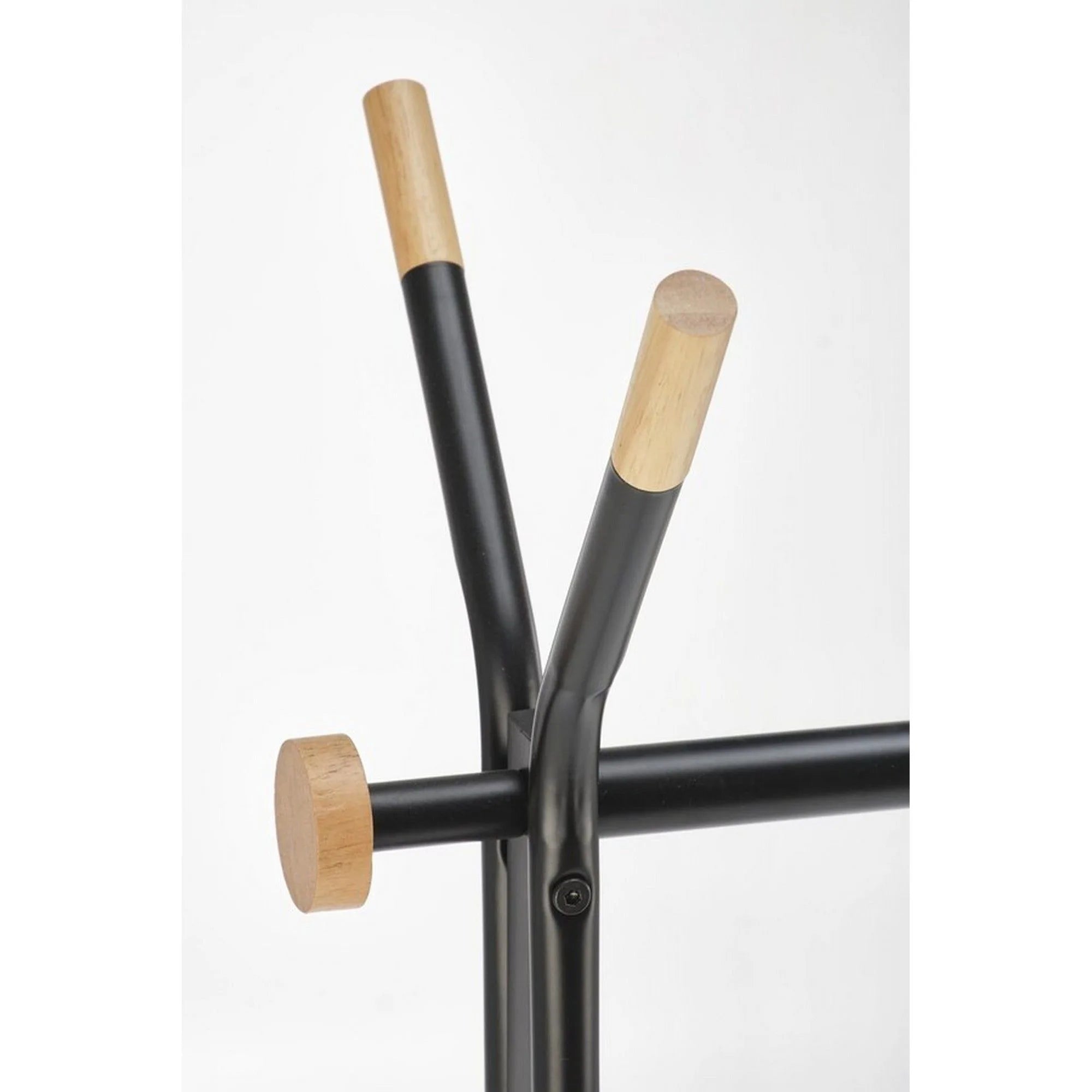 Stander haine WU-32, negru/auriu, metal/lemn, 91x56x165 cm