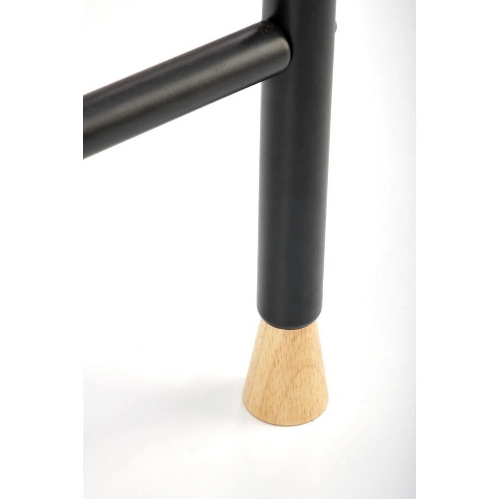 Stander haine WU-32, negru/auriu, metal/lemn, 91x56x165 cm