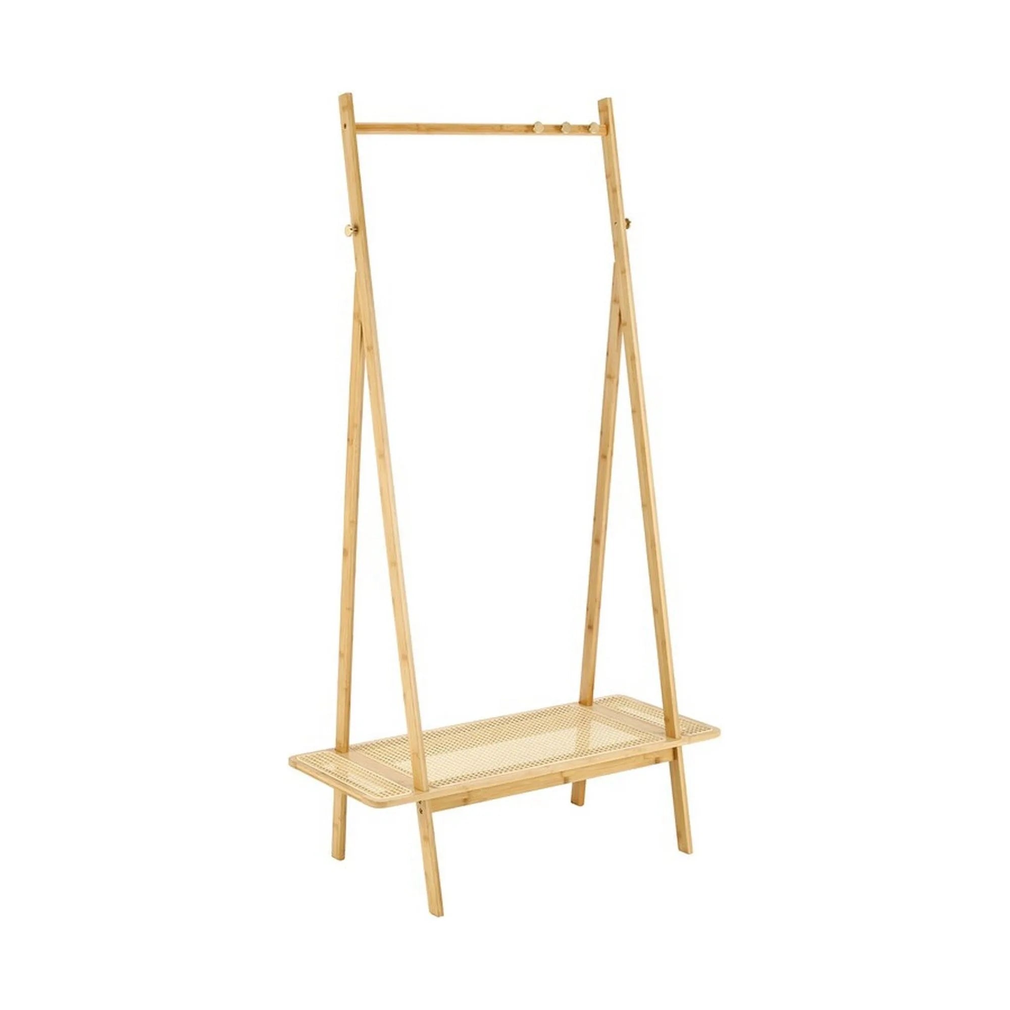 Stander haine WU-33, stejar, lemn de bambus/ratan, 68x44x168 cm