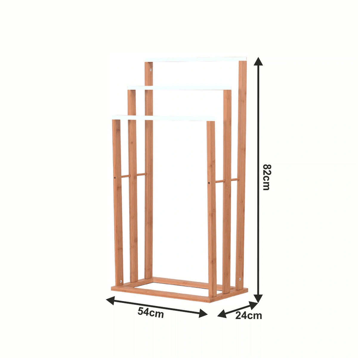 Stander prosoape KOMO NEW, alb/stejar, lemn, 54x24x82 cm