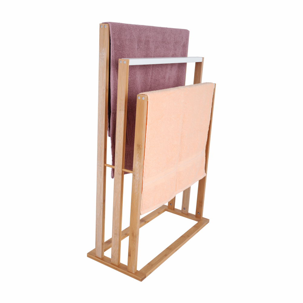Stander prosoape KOMO NEW, alb/stejar, lemn, 54x24x82 cm