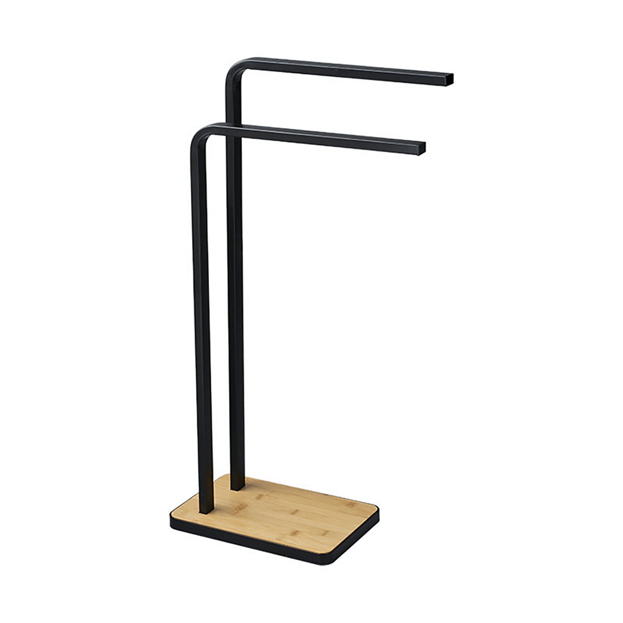 Stander prosoape LABAV, negru/stejar, lemn/metal, 20x42x77 cm