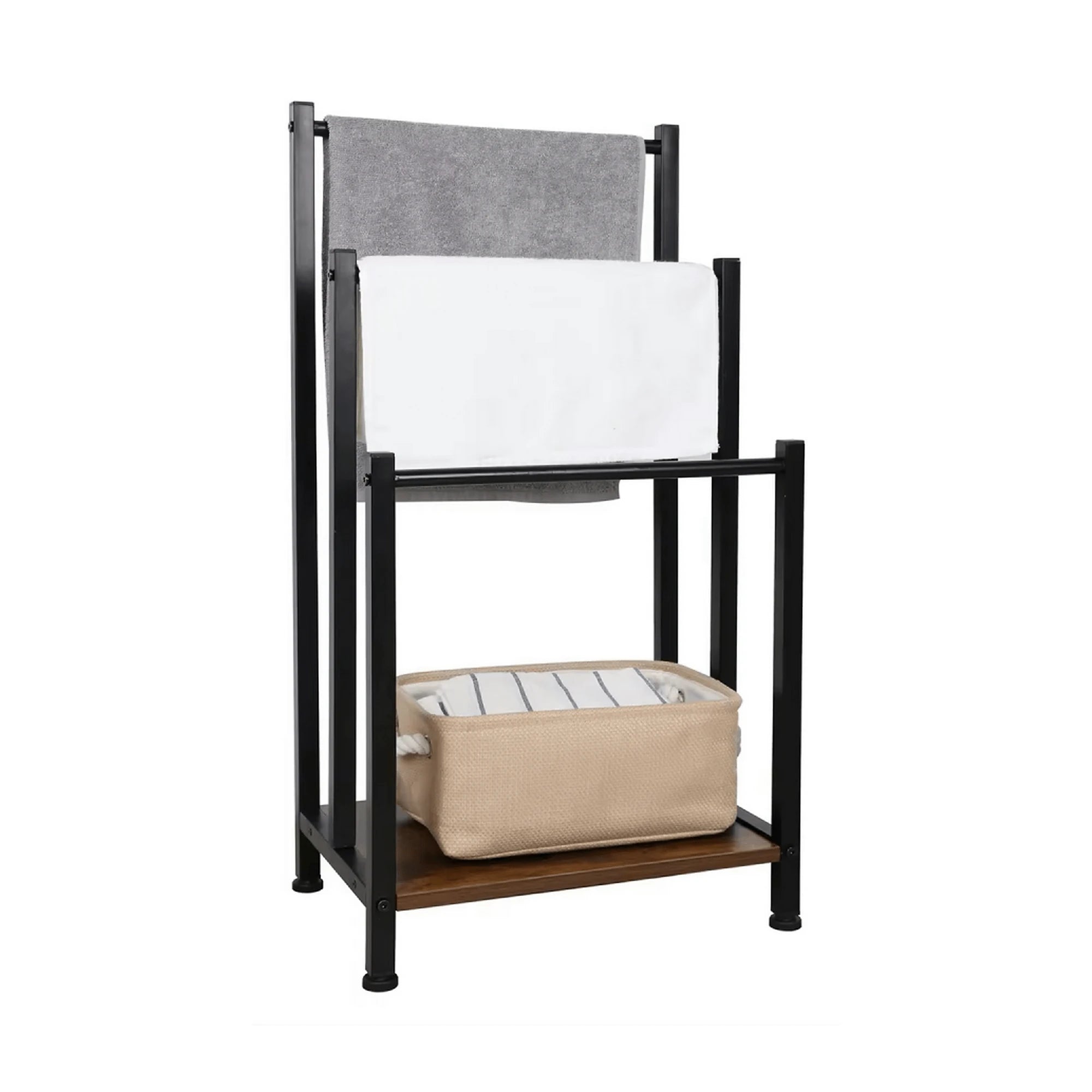 Stander prosoape OGIN, stejar/nuc, 42x28x80 cm