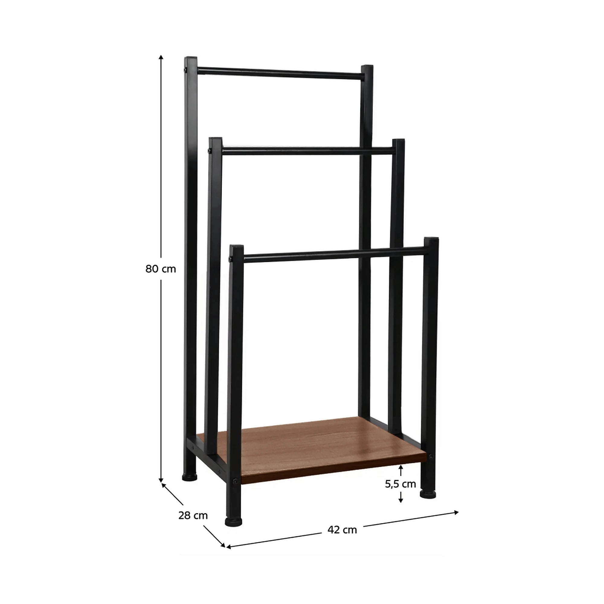 Stander prosoape OGIN, stejar/nuc, 42x28x80 cm