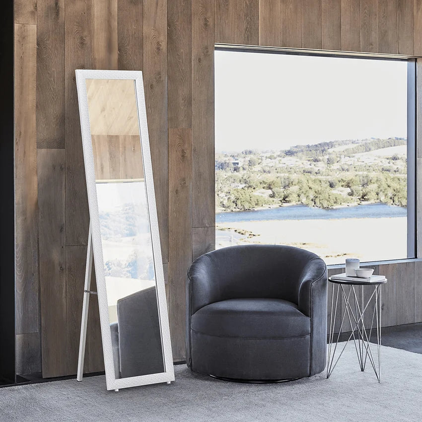 Oglinda LAVAL, alb, metal/lemn, 40x150 cm