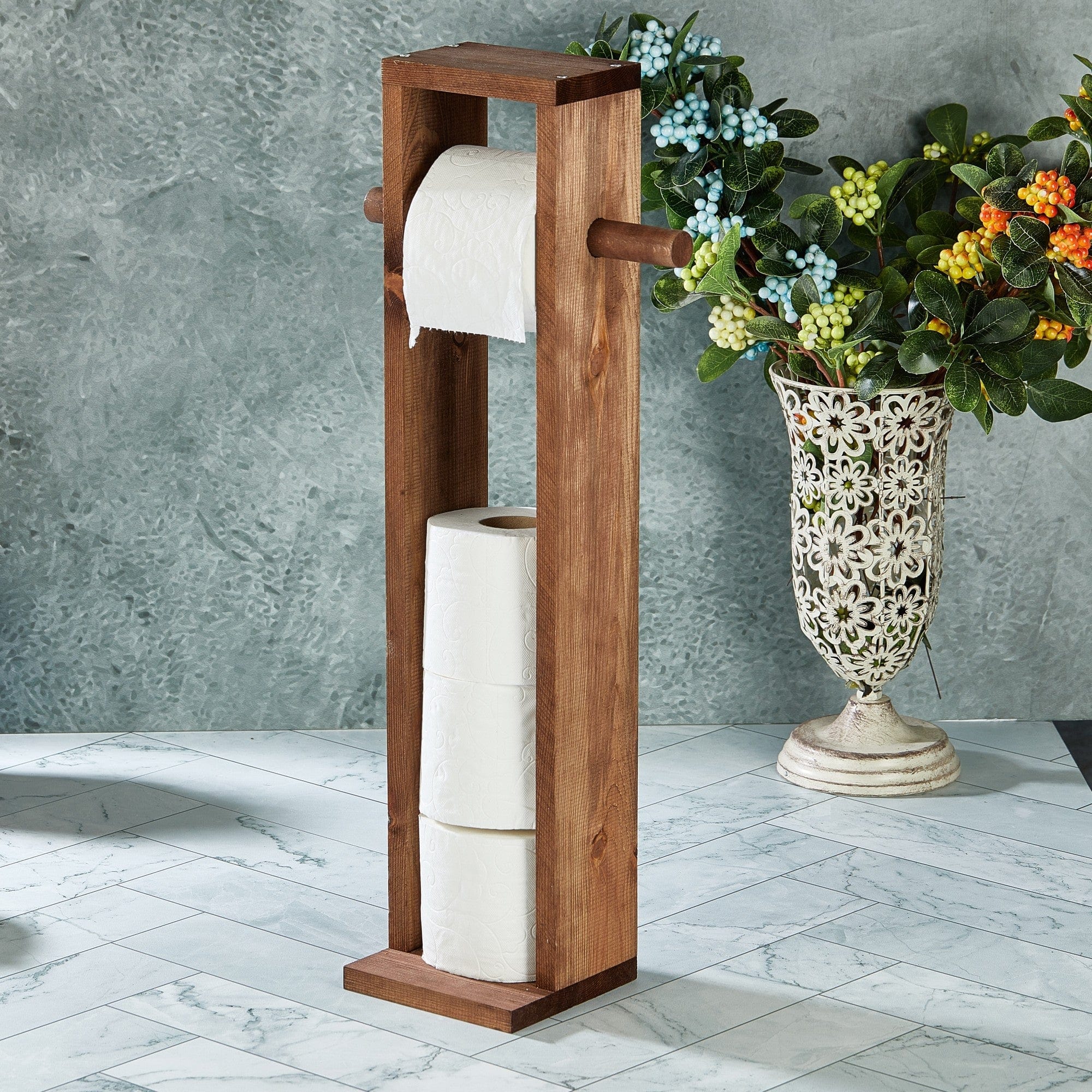 Suport baie 281MST2321, stejar, lemn, 14x8x61 cm