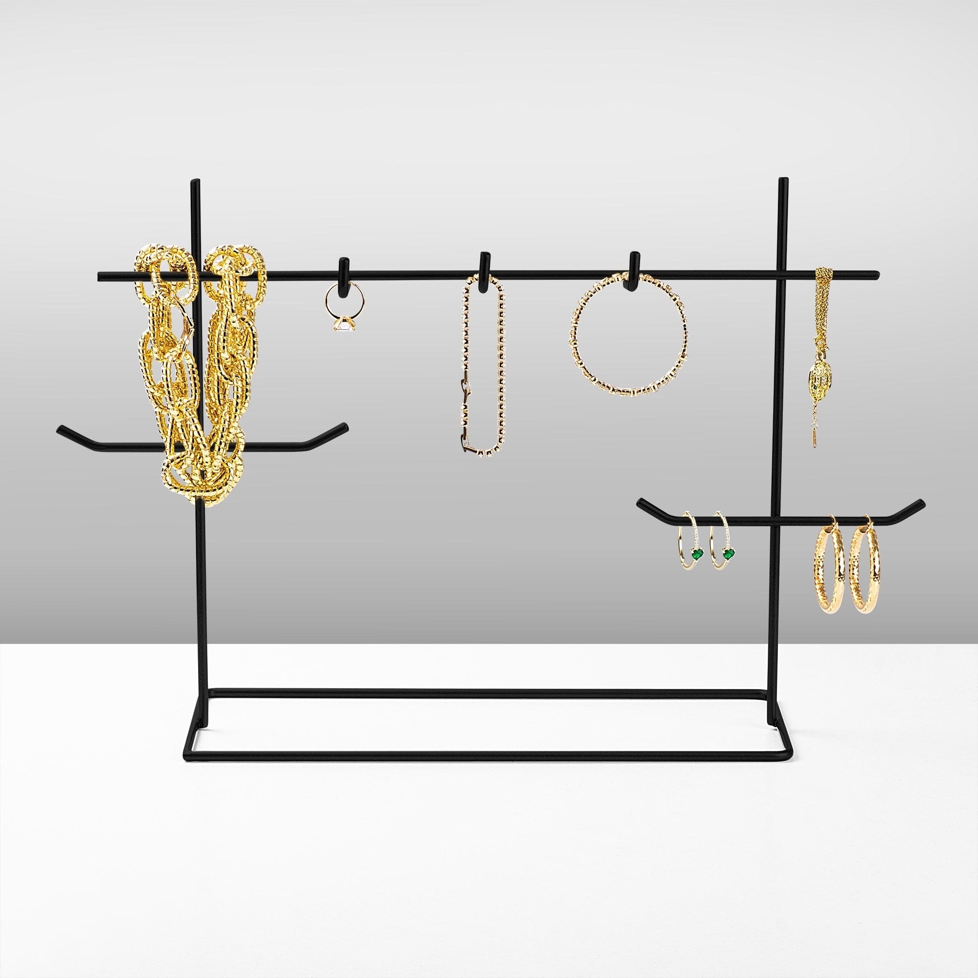 Suport bijuterii TK-007-B, negru, metal, 31x13x29 cm