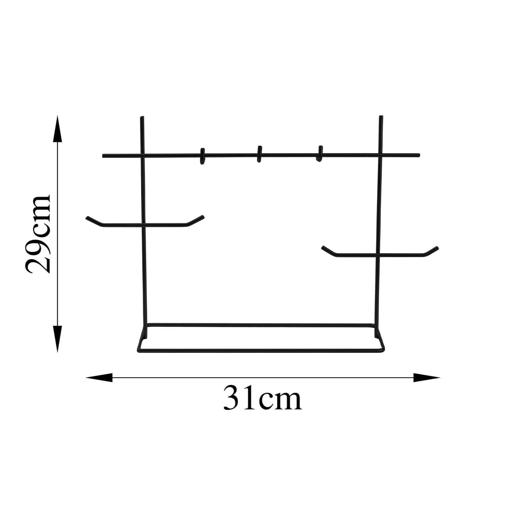 Suport bijuterii TK-007-B, negru, metal, 31x13x29 cm