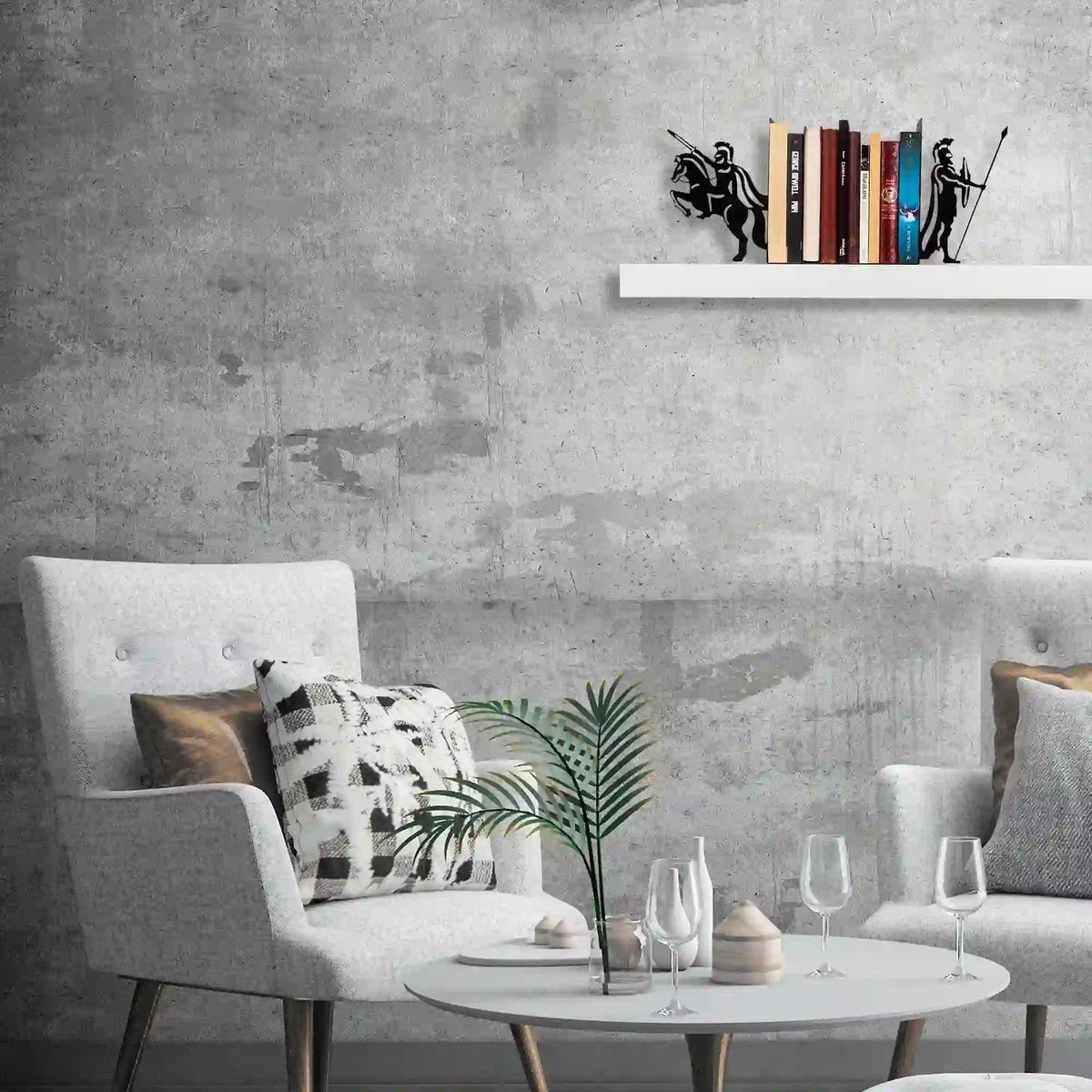 Suport carti 493RMC1123, negru, metal, 40x14x22 cm