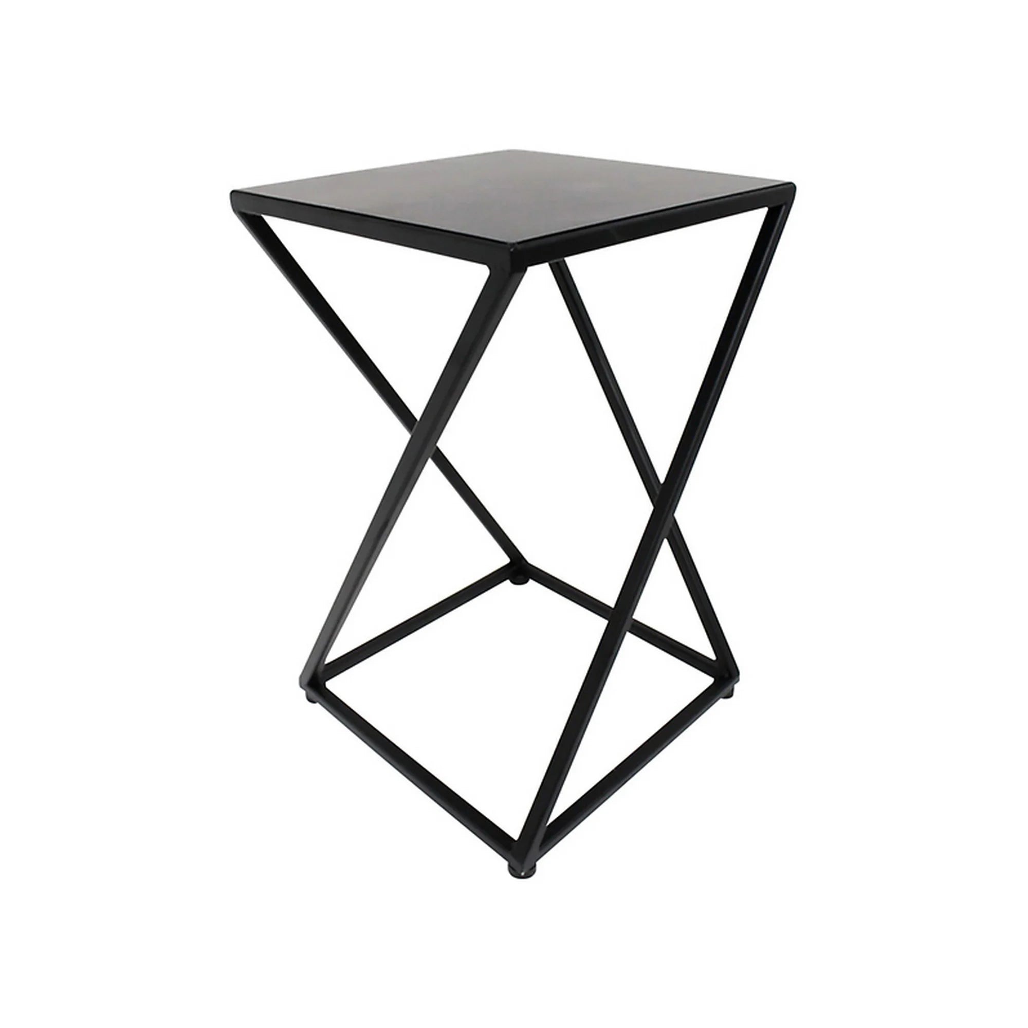 Suport flori SELMA, negru, metal, 25x25x40 cm