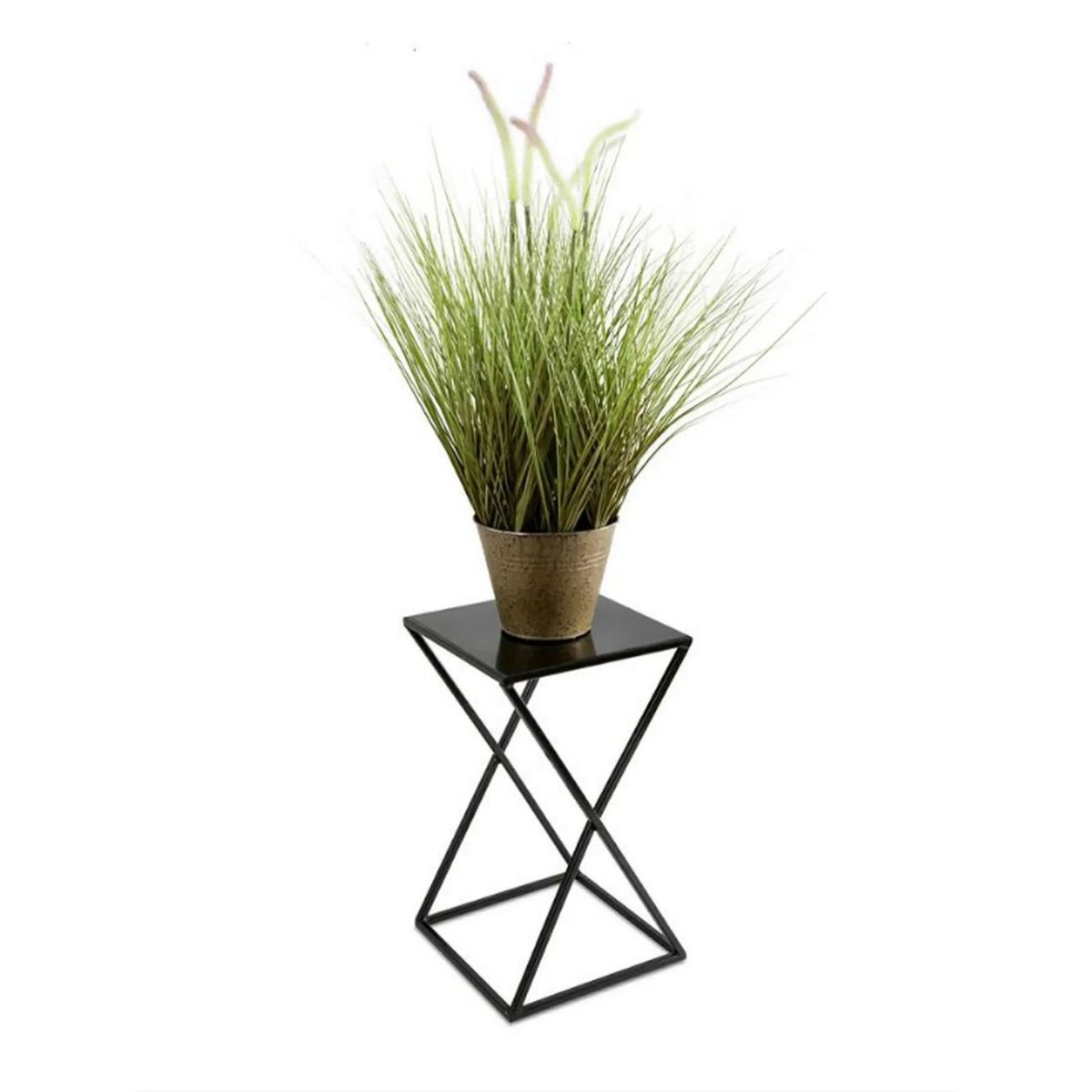 Suport flori SELMA, negru, metal, 25x25x40 cm