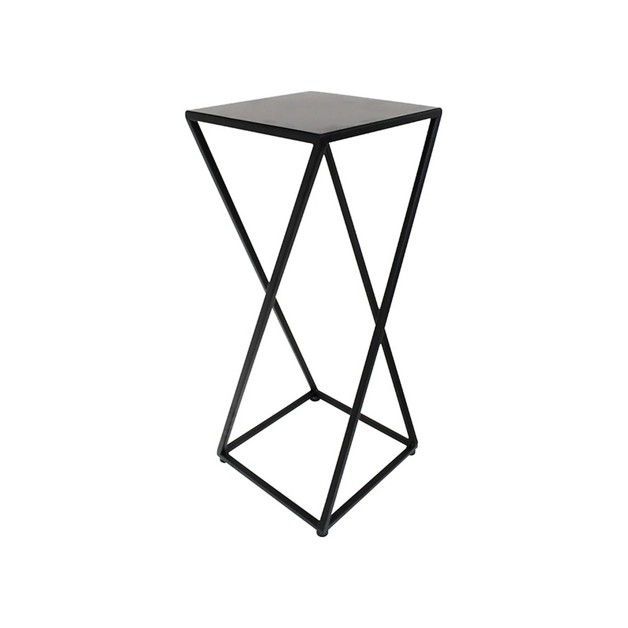 Suport flori SELMA, negru, metal, 25x25x60 cm