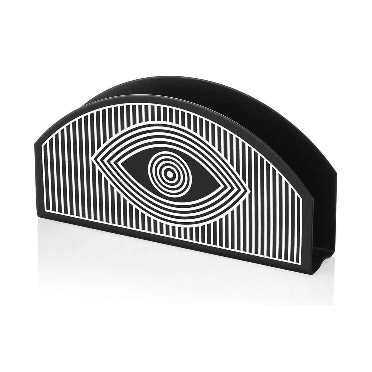 Suport servetele PCT0011, negru/alb, metal, 16x2x8 cm