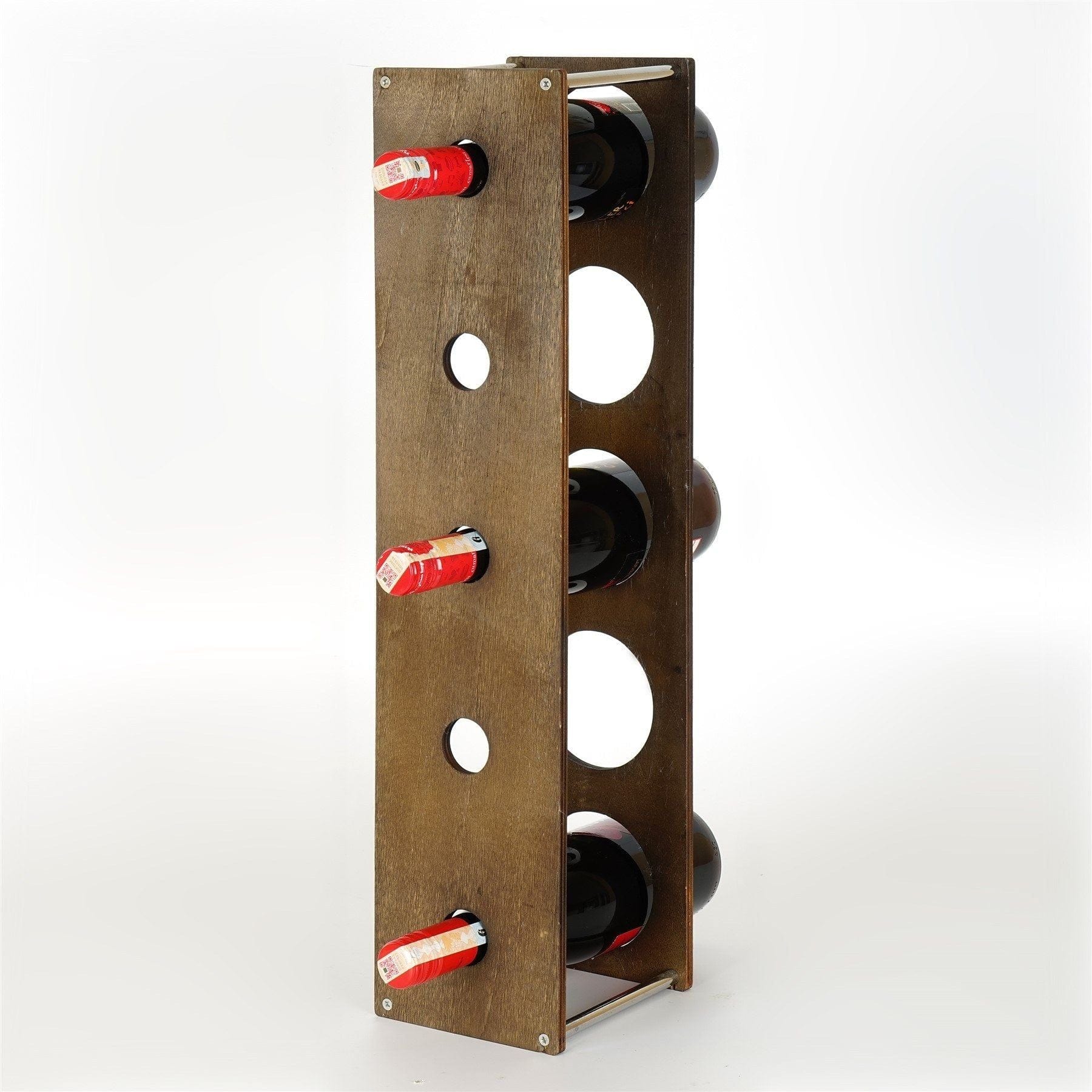 Suport sticle vin 792EVL4307, nuc/crom, PAL/metal, 14x15x60 cm