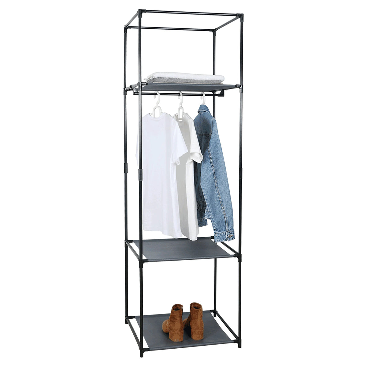 Suport umerase ALBUS, negru, metal/tesatura, 50x44x161 cm